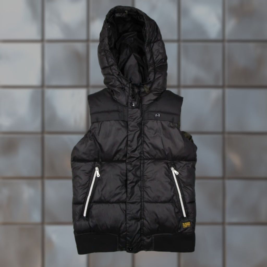 G-Star G Star Vest Women Small Black Whistler Full Zip Hooded Sleeveless Gilet - Classic, Puffer Jacket, Zip Pockets, Polyamide, White/Black? Size S / US 4 / IT 40 - 1 Thumbnail
