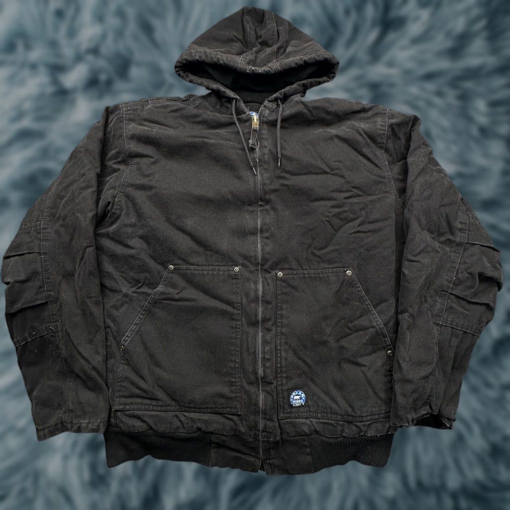 Vintage VINTAGE Key Duck Canvas Fleece Lined Jacket Mens MT Black Hooded Bomber Jacket Size US M / EU 48-50 / 2 - 1 Thumbnail