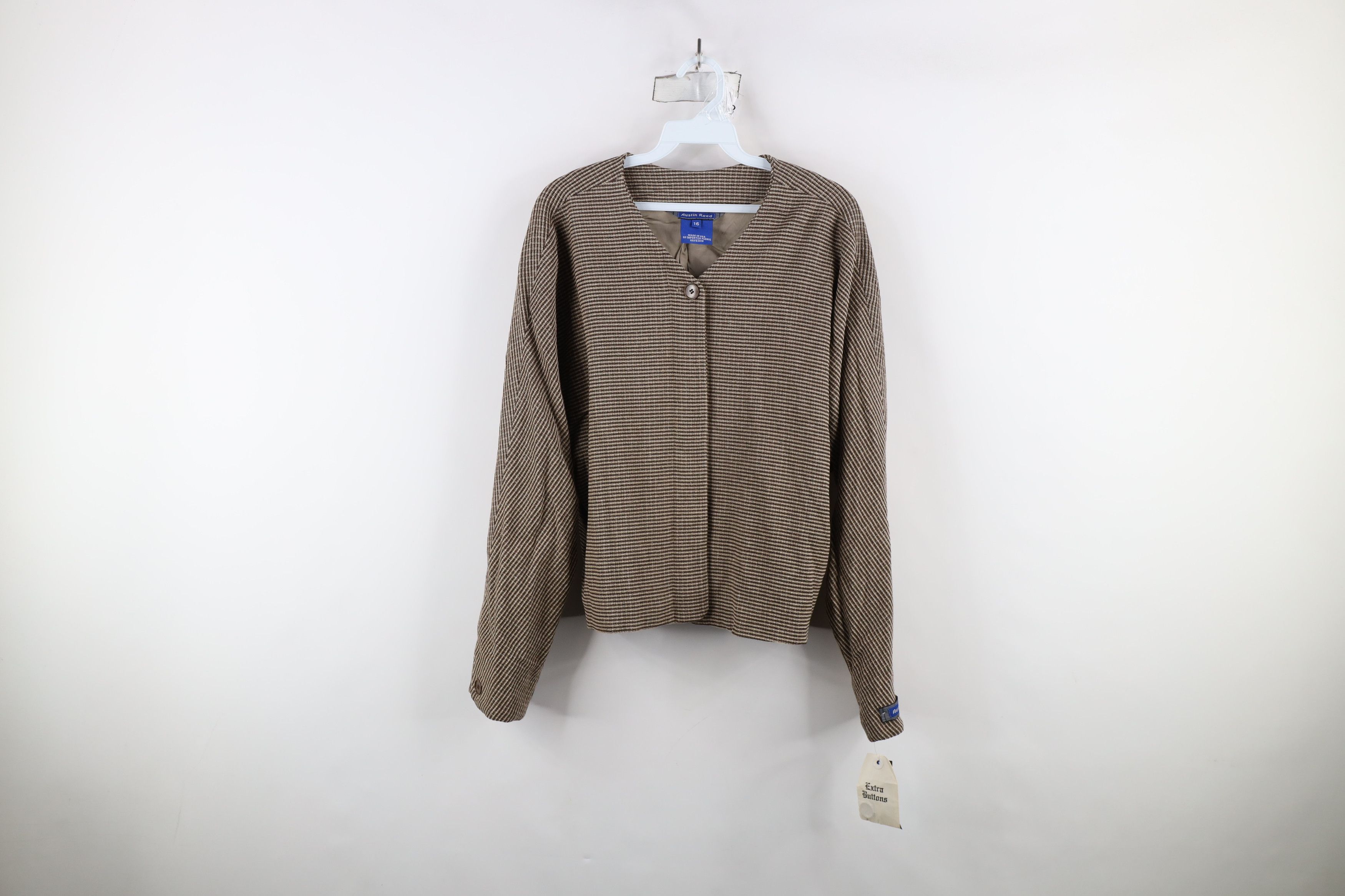 Vintage Deadstock Vintage 90s Y2K Blazer Jacket Mocha Brown USA Size XXL / US 16-18 / IT 52-54 - 1 Thumbnail