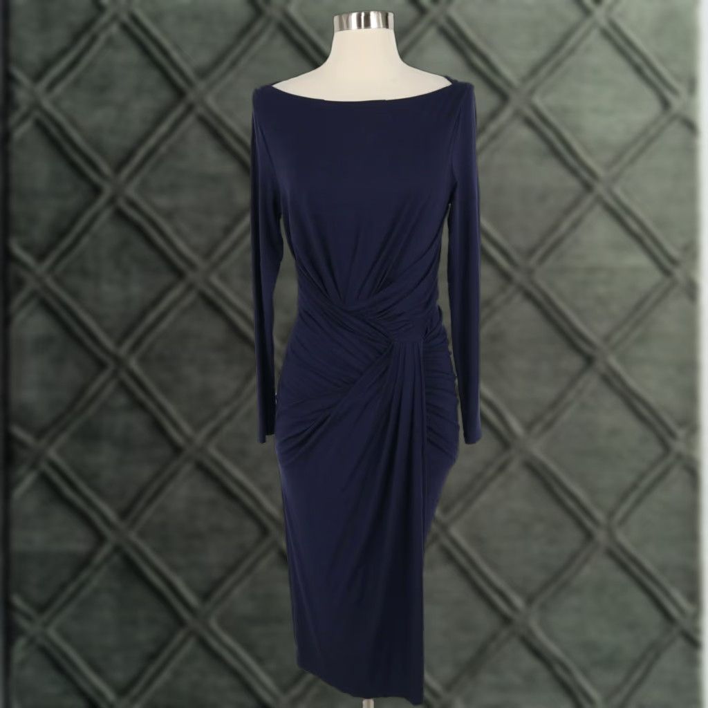 Robe Midi Sans Manches M.M.Lafleur - Bleu Marine - Taille 4 - Occasion Très Bon état - Style Bodycon