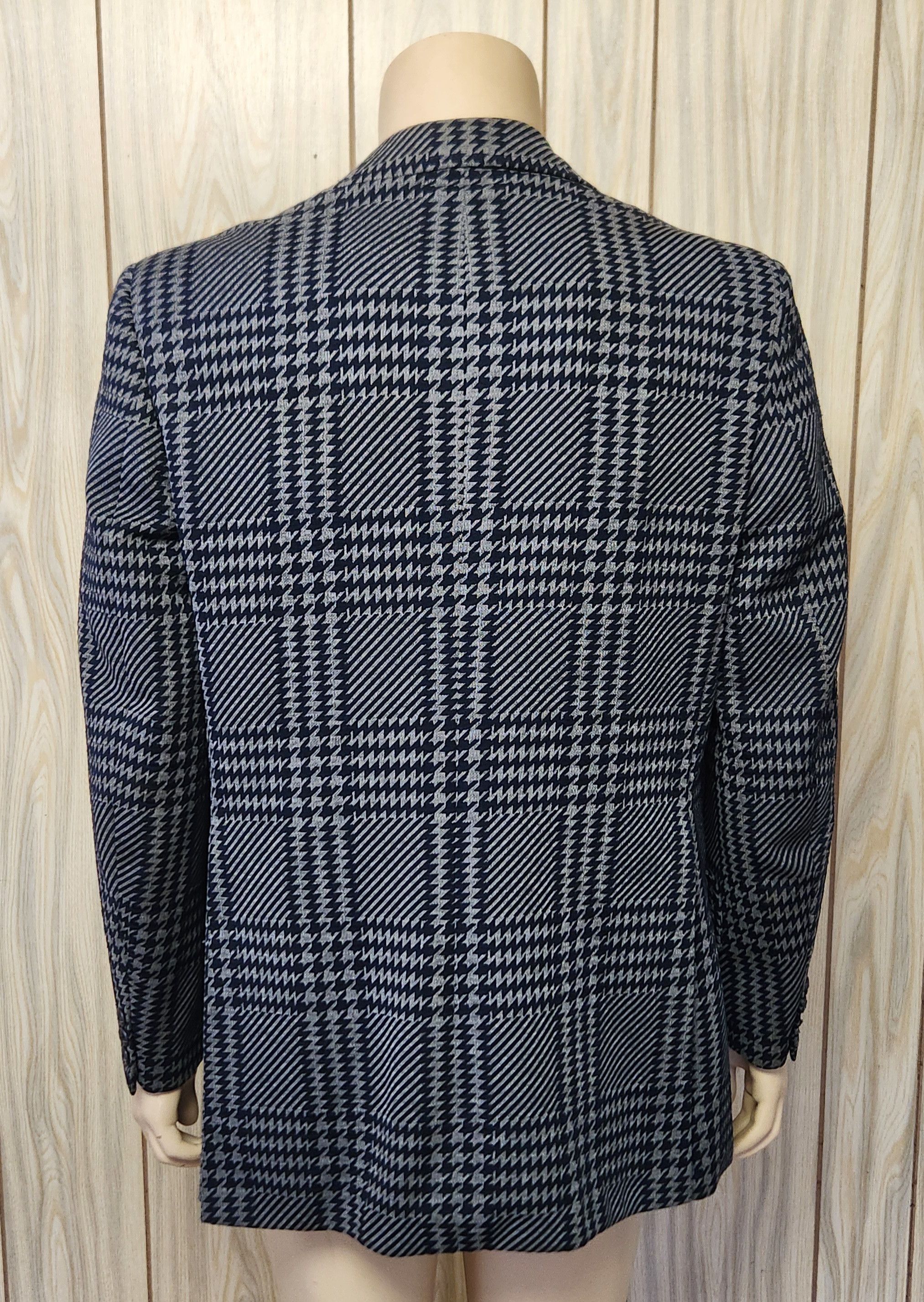 Vintage 1970s sport coat 40R mod disco polyester plaid Size 40R - 8 Thumbnail