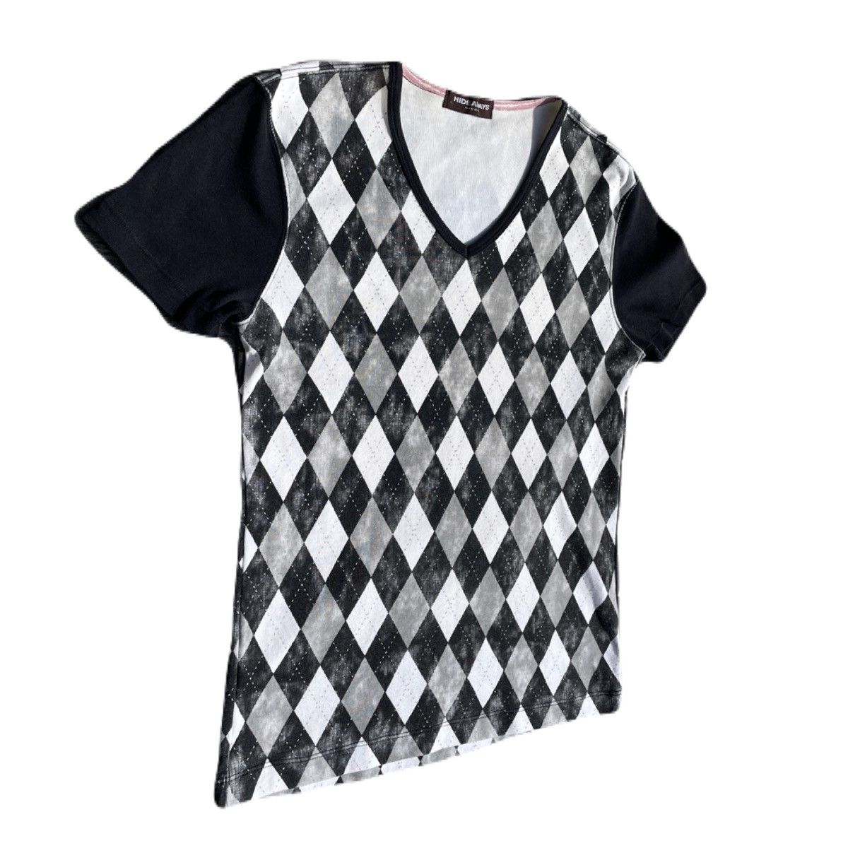 If Six Was Nine 2000s Japanese archive Vkei Argyle V-Neck Tee Gyaruo Size US XS / EU 42 / 0 - 3 Thumbnail