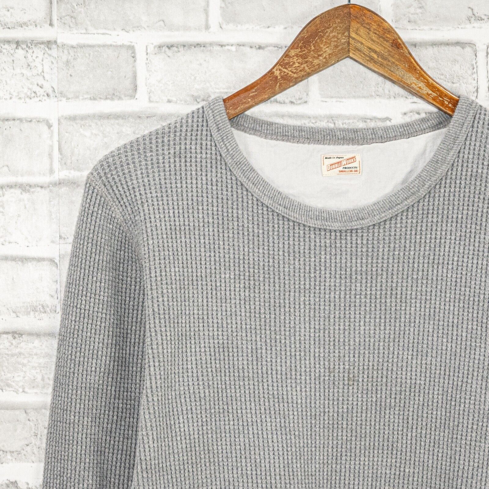 Designer DUBBLEWORKS Japan Thermal Knit Crew Pullover in Gray Size S Size US S / EU 44-46 / 1 - 4 Thumbnail