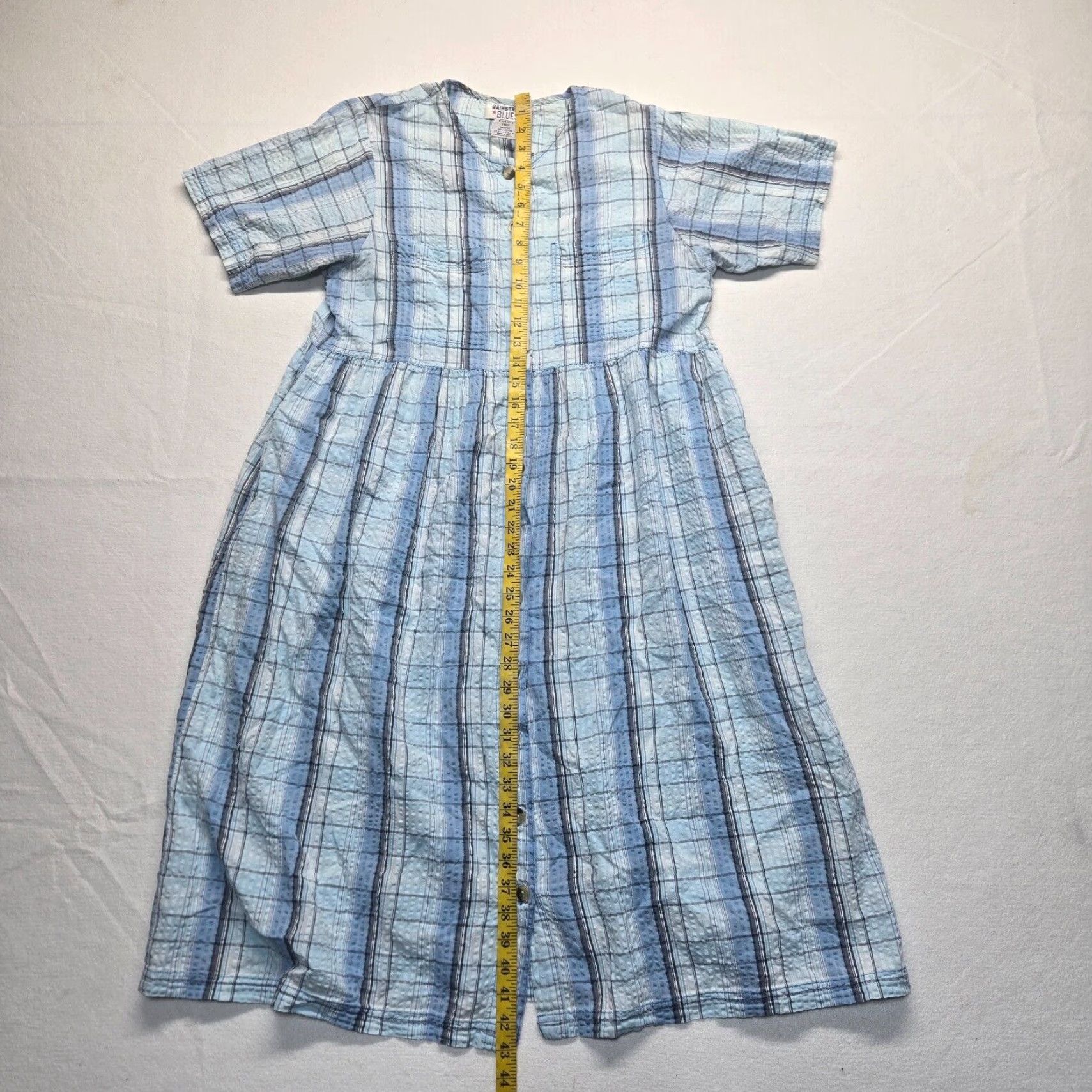 Vintage VINTAGE Main Street Blues Shirt Dress Adult 14 Blue Short Sleeve Pockets 90s Casual Womens Size XL / US 12-14 / IT 48-50 - 6 Thumbnail