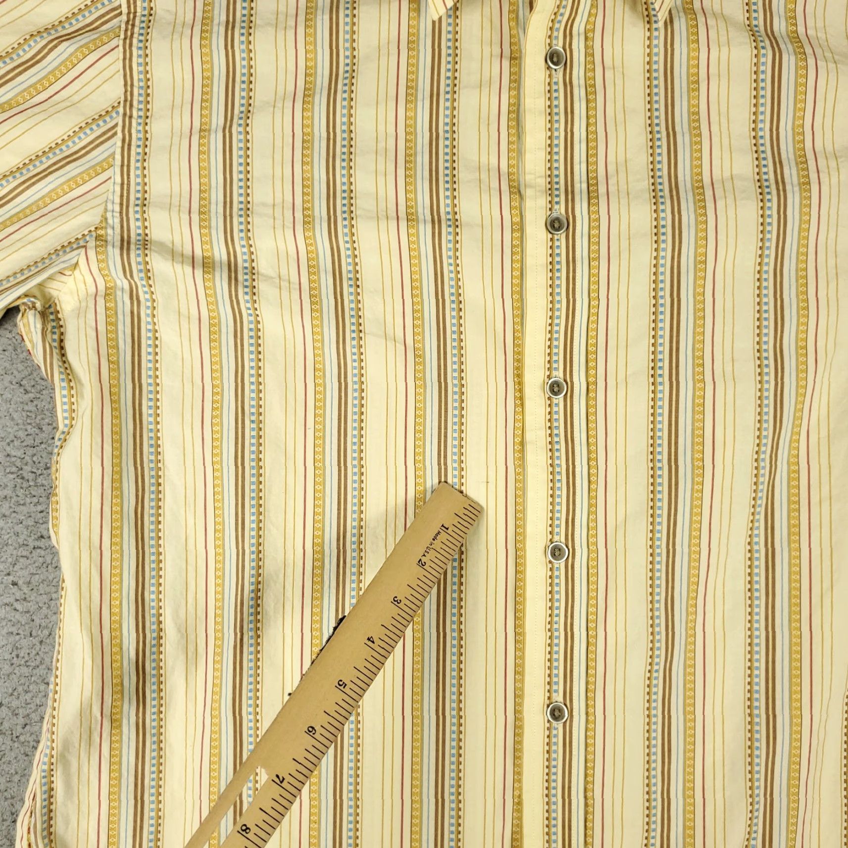 Robert Graham Robert Graham Shirt Mens XL Yellow/Beige Striped Button Up Long Sleeve Size US XL / EU 56 / 4 - 3 Thumbnail