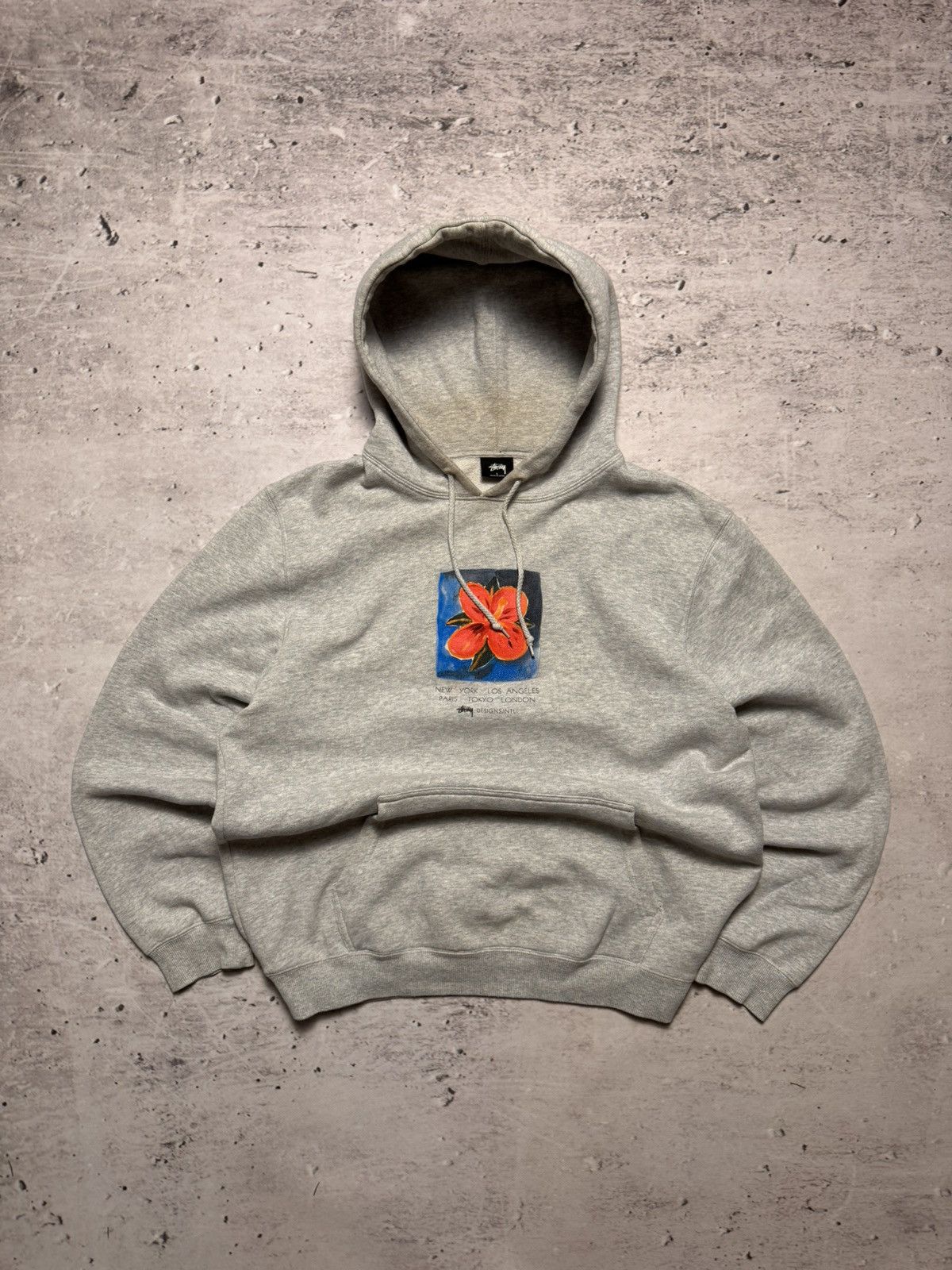 Stussy × Vintage STUSSY CENTER LOGO OVERSIZE BOXY HOODIE Size US L / EU 52-54 / 3 - 1 Thumbnail