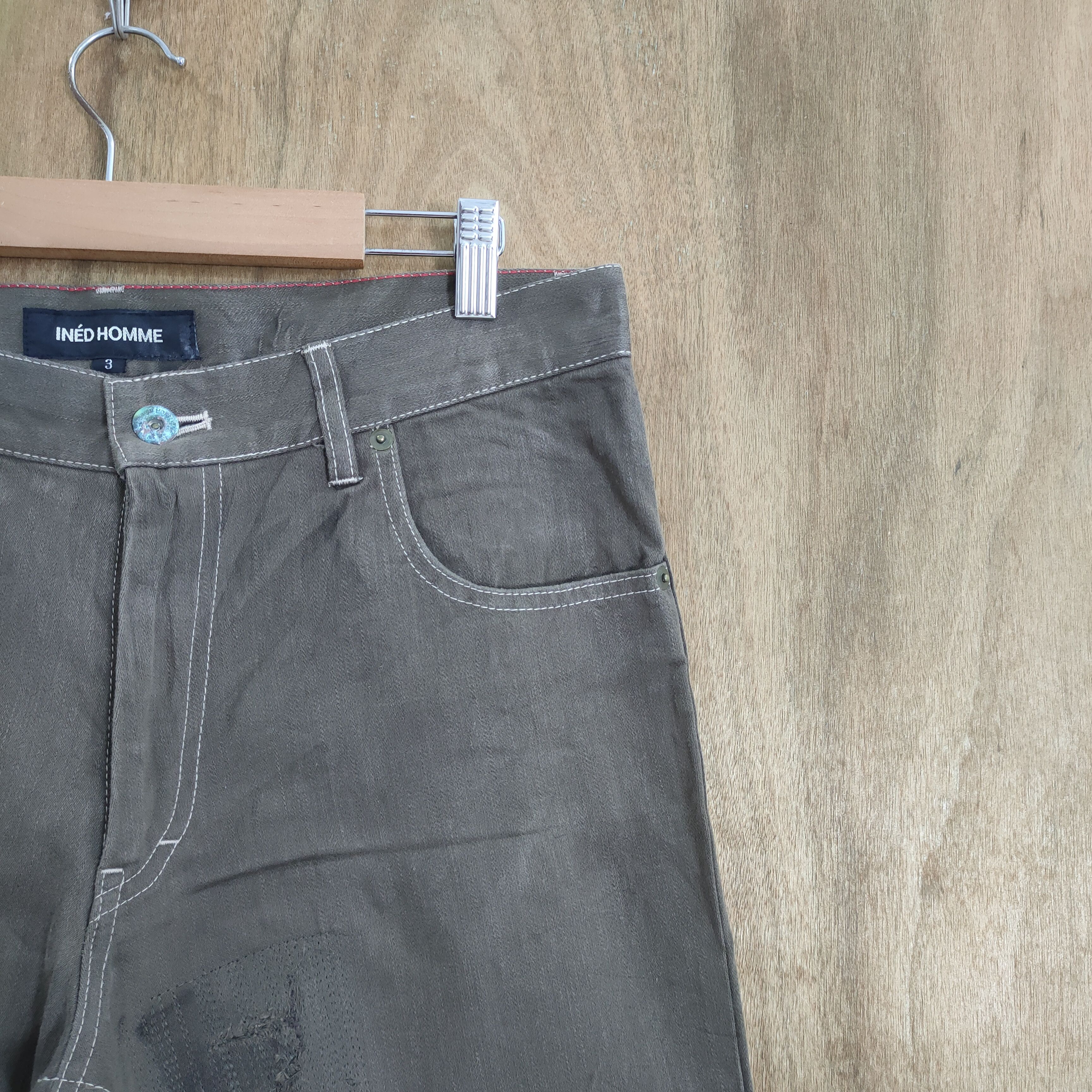 Yohji Yamamoto INED HOMME by YOHJI YAMAMOTO BROWN DENIM PANTS Size US 32 / EU 48 - 6 Thumbnail