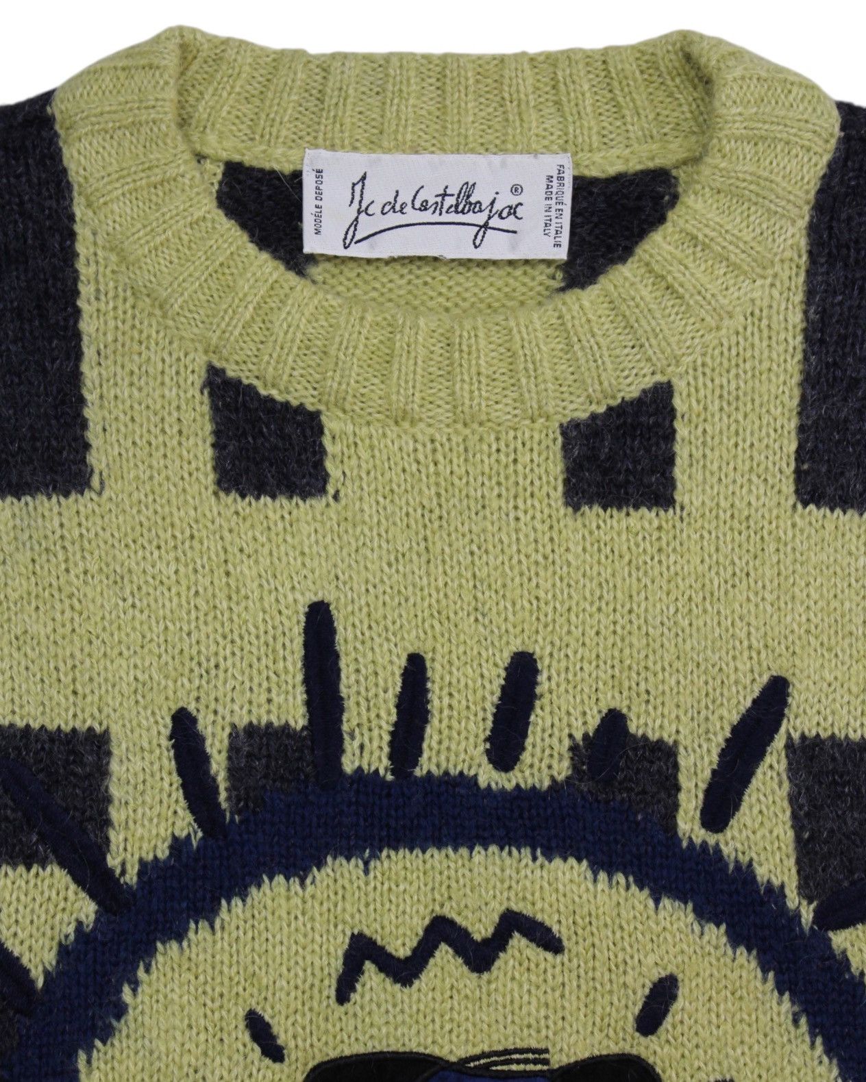 Jean Charles De Castelbajac 2000S JC DE CASTELBAJAC DOG FACE INTARSIA MOHAIR SWEATER Size US L / EU 52-54 / 3 - 2 Thumbnail