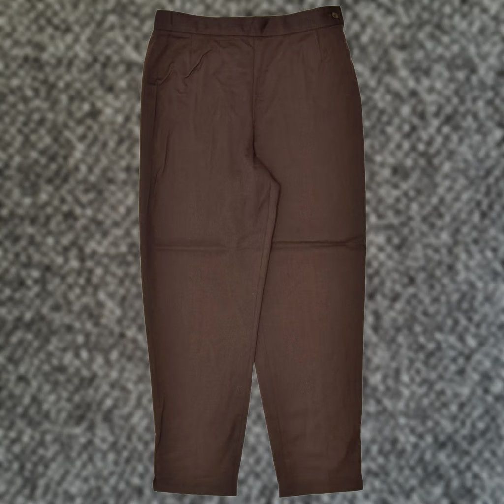 Vintage VINTAGE Womens Tapered Suit Trousers Brown Classic W30 L28 Size 30" / US 8 / IT 44 - 1 Thumbnail