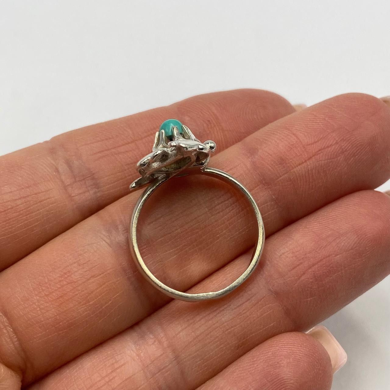 Sterling Silver Vintage Soviet 925 Sterling Silver Ring Size 7.5 US Size ONE SIZE - 3 Thumbnail