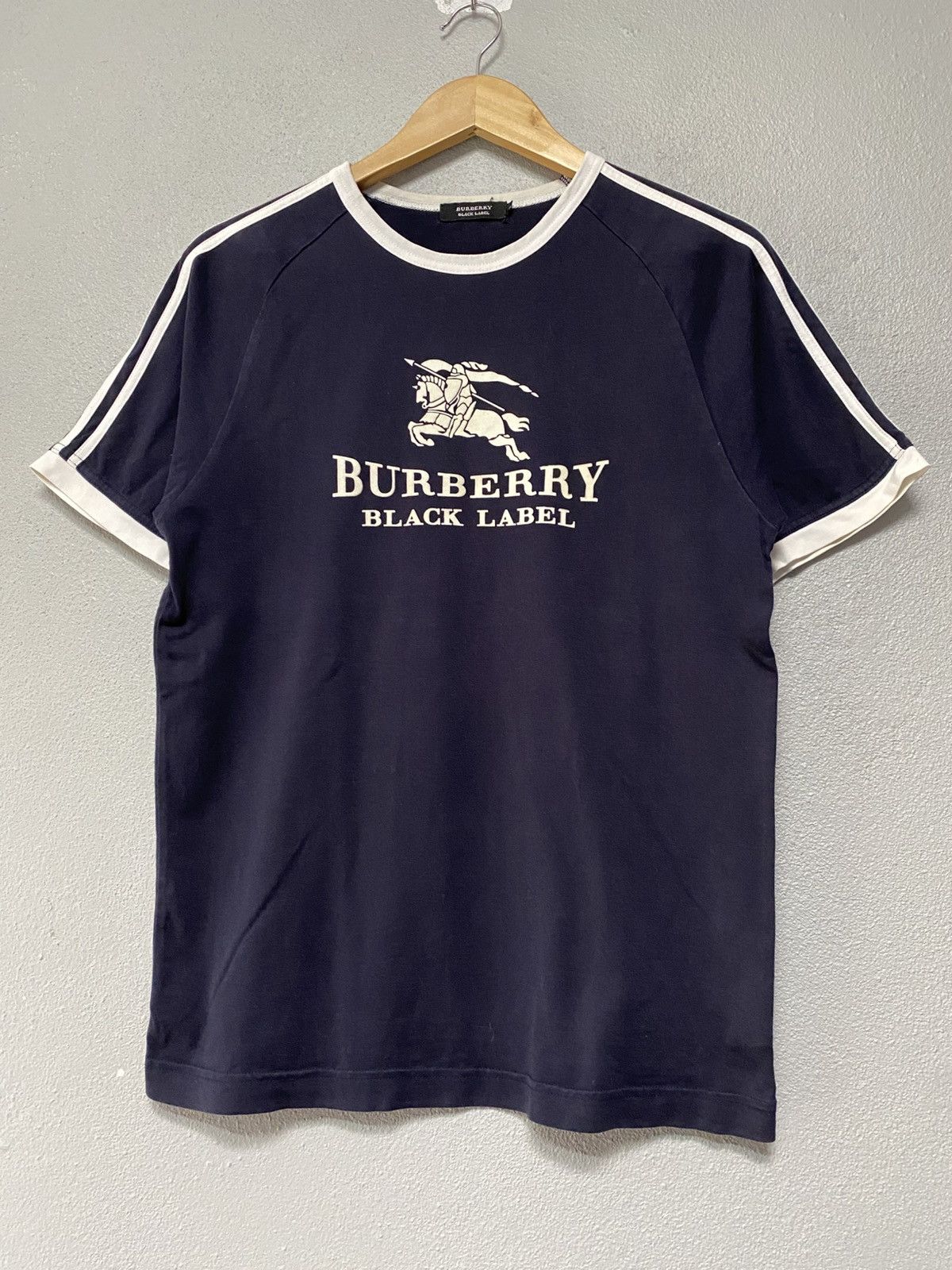 Burberry Burberry ringer tee big logo black label B3 Size US M / EU 48-50 / 2 - 2 Thumbnail
