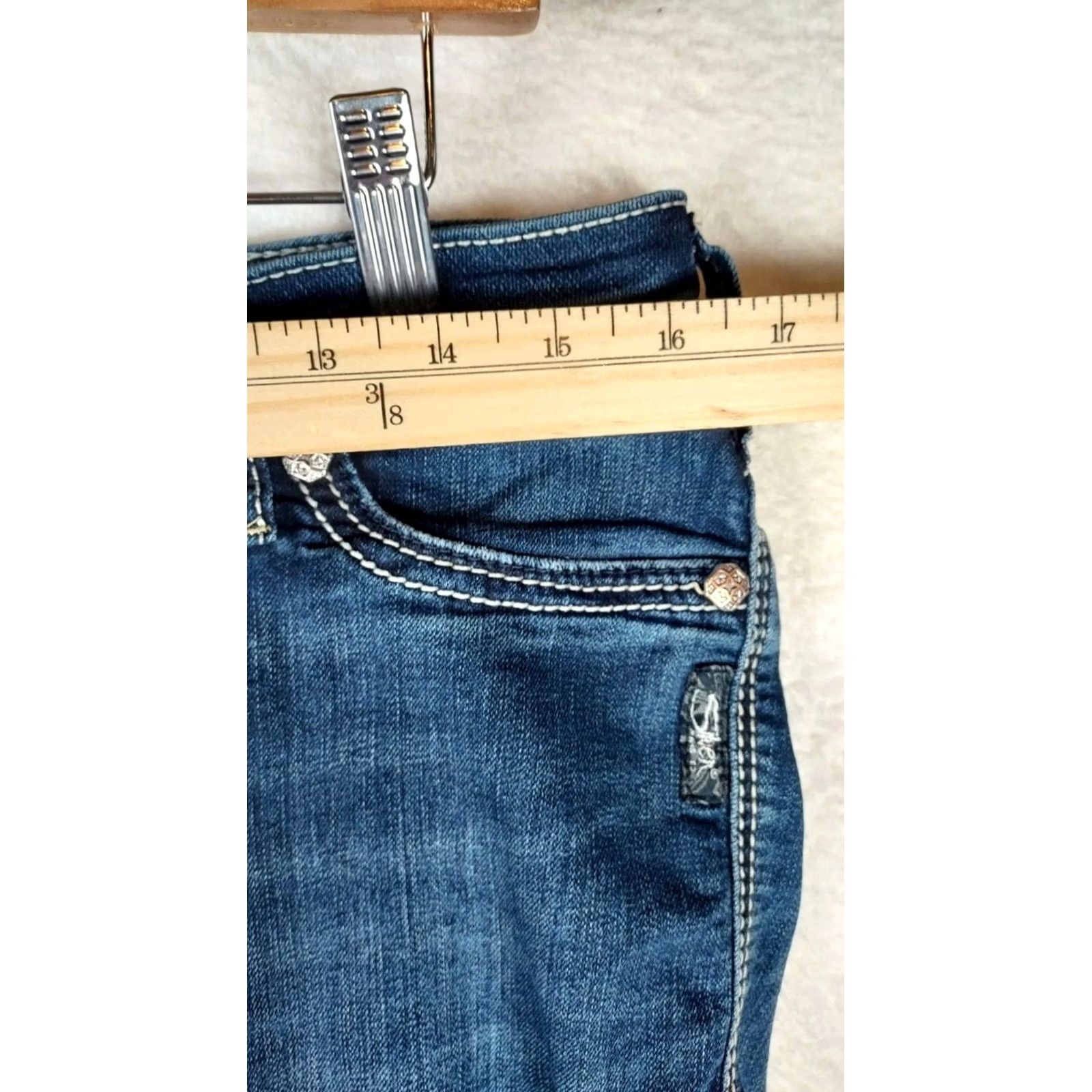 Silver Jeans Co. Silver Jeans Suki High Super Skinny Jeans Women 30x31 Dark Wash Denim Blue 5-Pocket Stretch Slim Regular Size 30" / US 8 / IT 44 - 4 Thumbnail