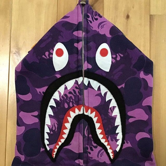Bape × Nigo BAPE Fire camo shark full zip hoodie purple camo APE NIGO Size US S / EU 44-46 / 1 - 3 Thumbnail