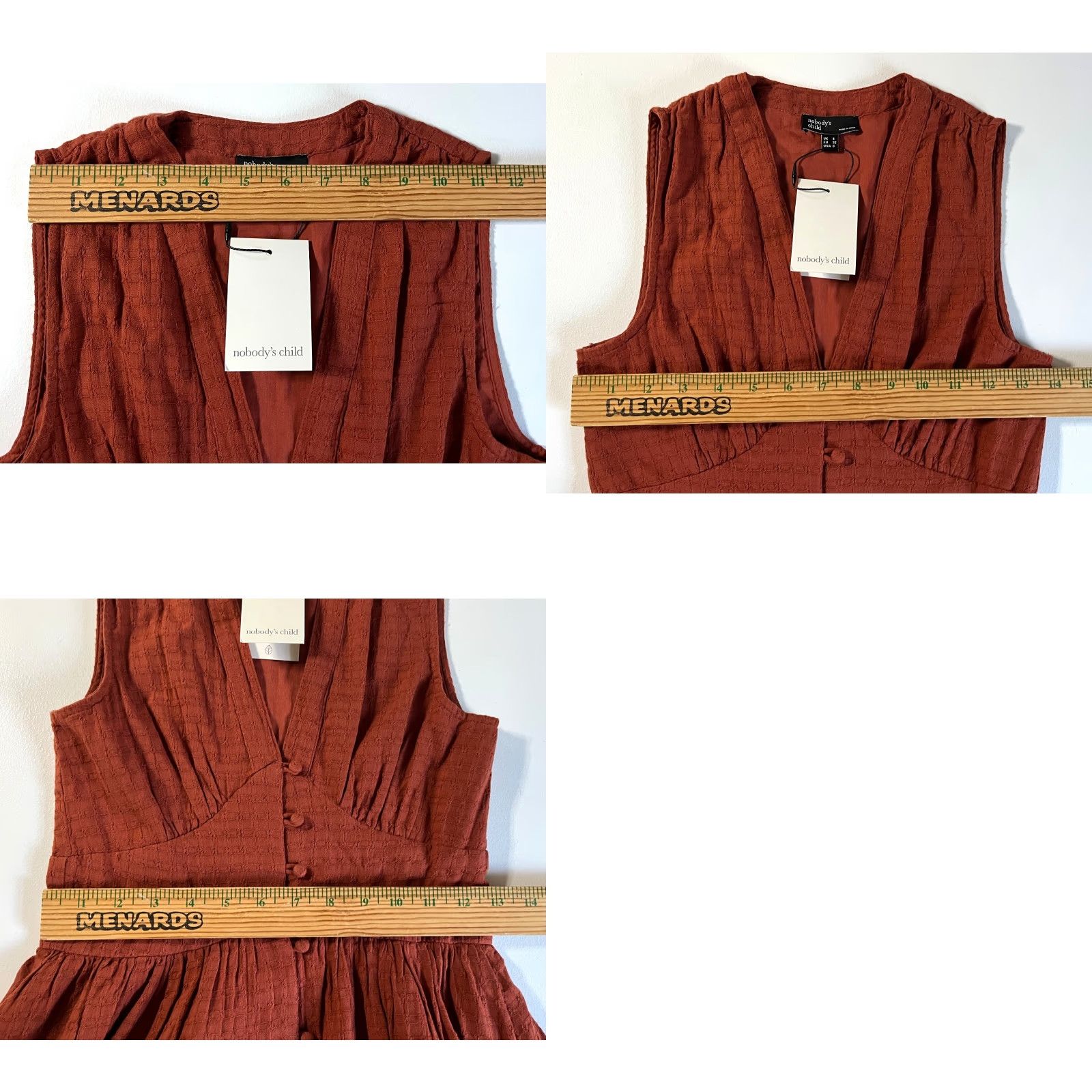 Vintage Nobody's Child Dress Sleeveless Midaxi Starlight Burnt Orange US 0 NWT Size XS / US 0-2 / IT 36-38 - 11 Thumbnail