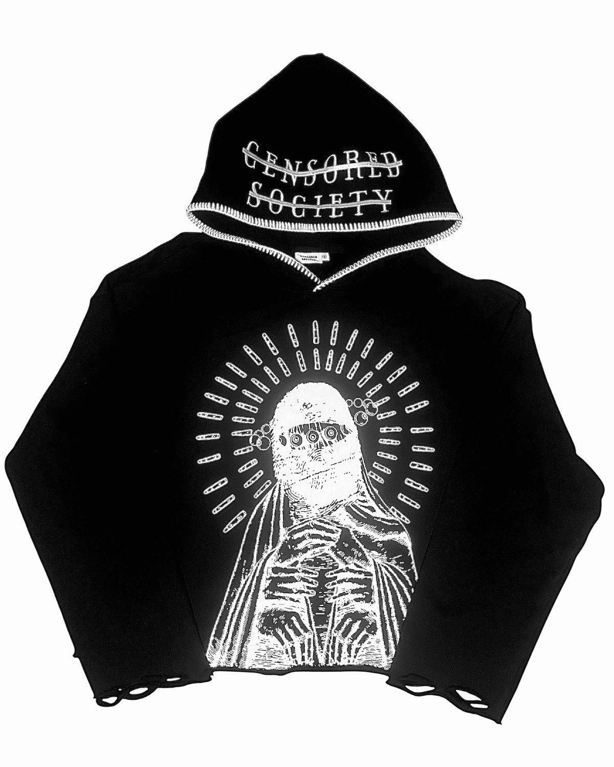 Designer × Japanese Brand Censored Society Black Saint Mary Cropped Hoodie Size US L / EU 52-54 / 3 - 1 Thumbnail