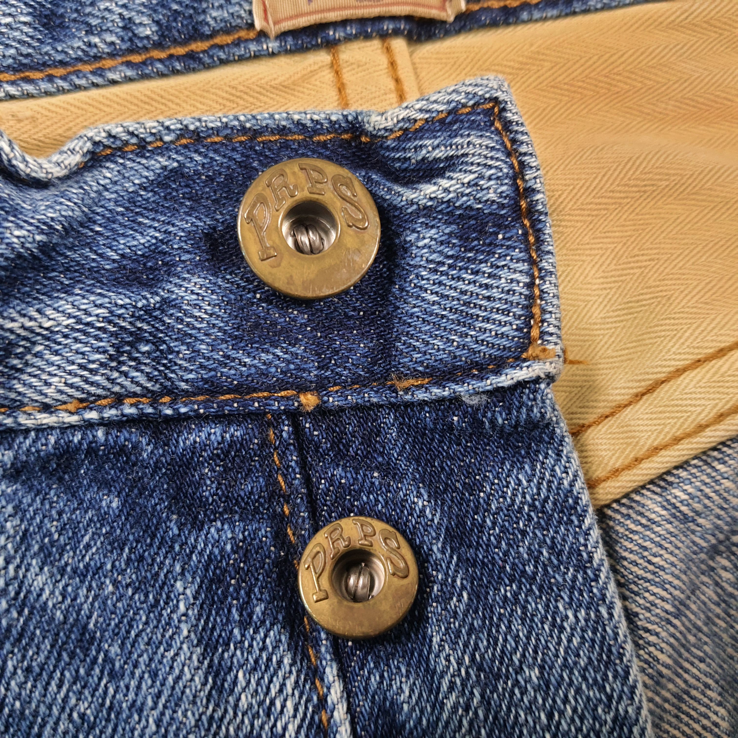 Prps Vintage PRPS Selvedge Camo Pocket Distressed Jeans C297N16 Size US 31 - 8 Thumbnail
