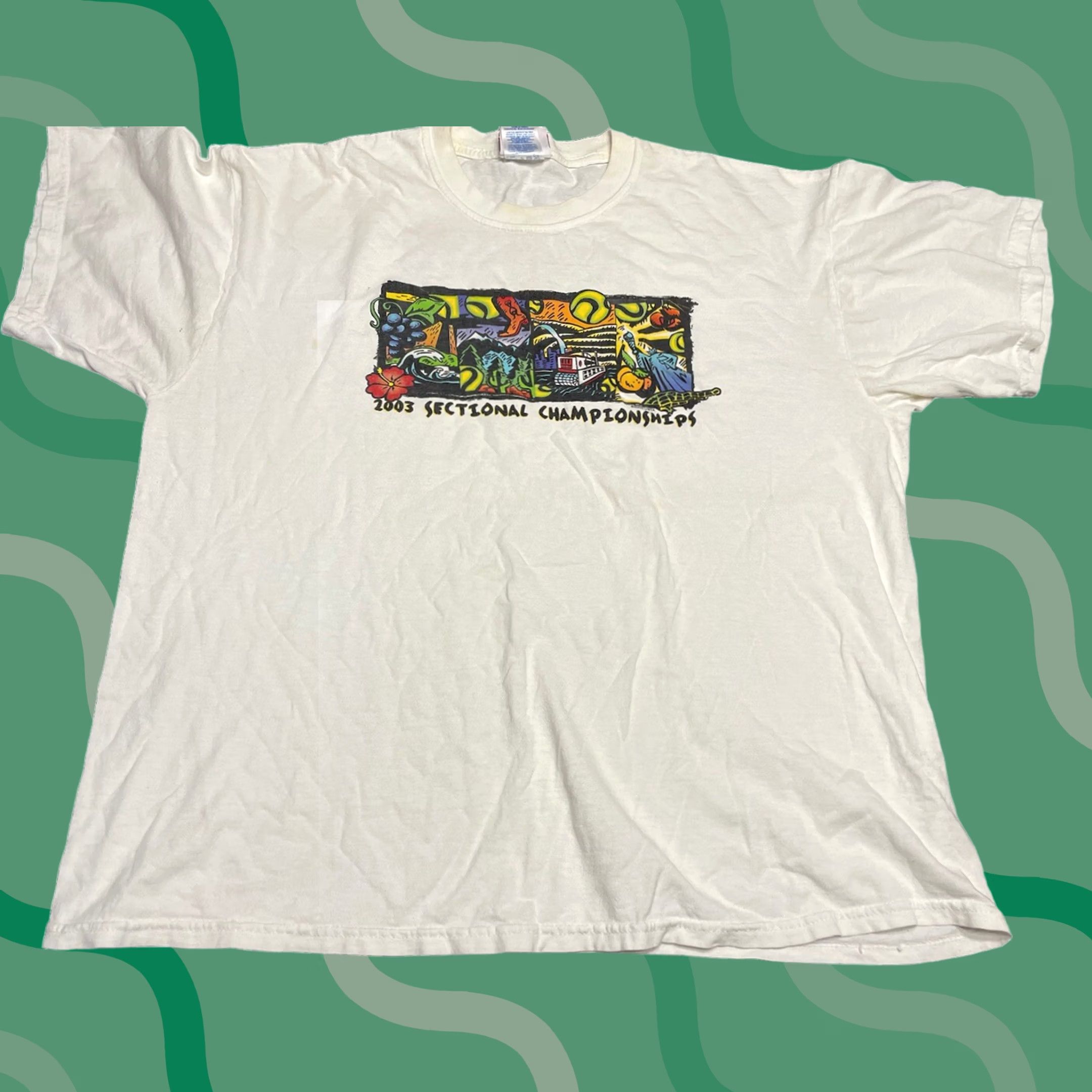 Fruit Of The Loom VINTAGE Fruit Of A Loom T-Shirt USA Tennis Crew Neck Short Sleeve L White Size L Unisex Adults Size US L / EU 52-54 / 3 - 1 Thumbnail
