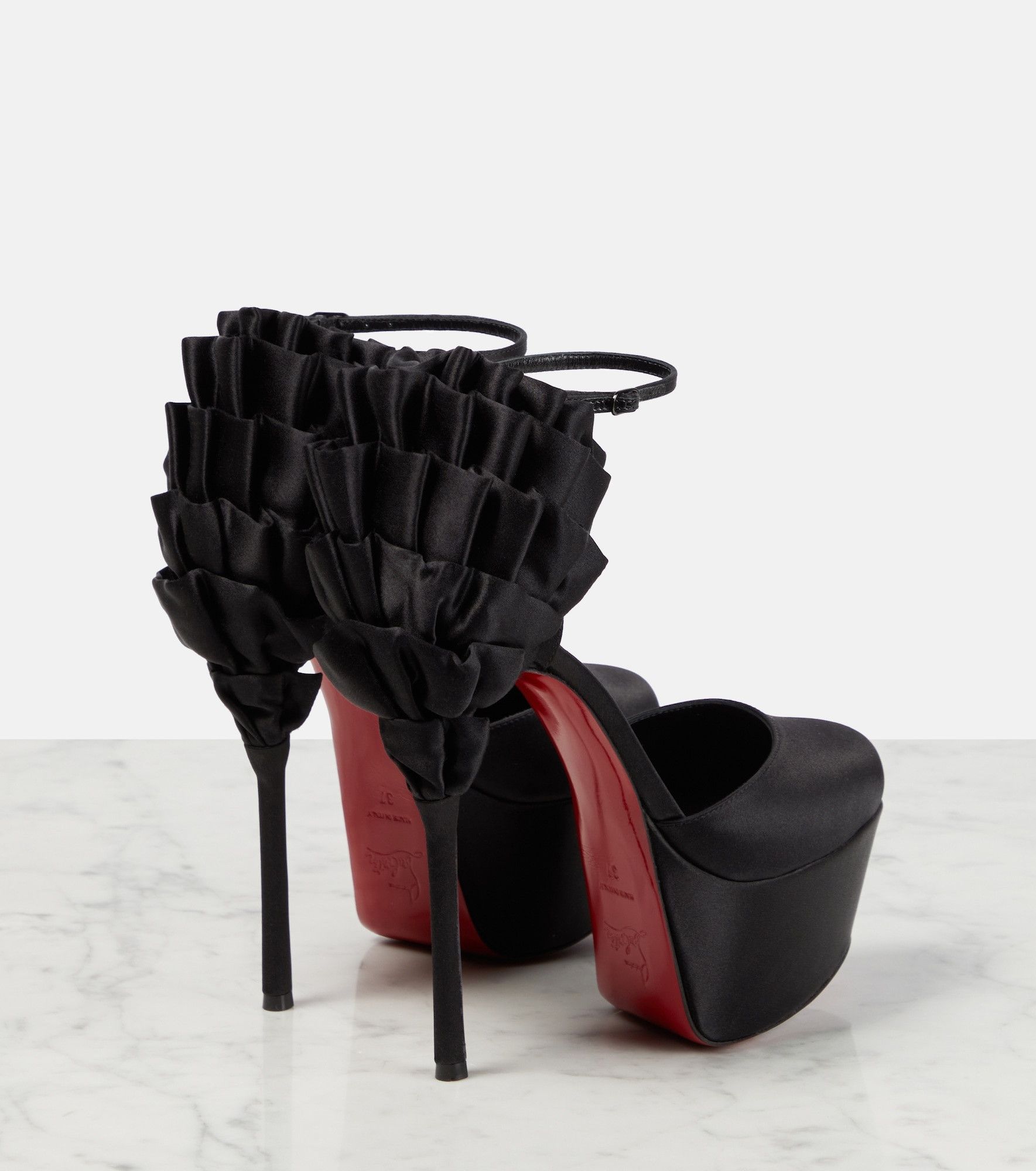 Christian Louboutin o1s1wg110325 Maria Frou Alta 160 in Black Size US 12 / IT 42 - 6 Thumbnail