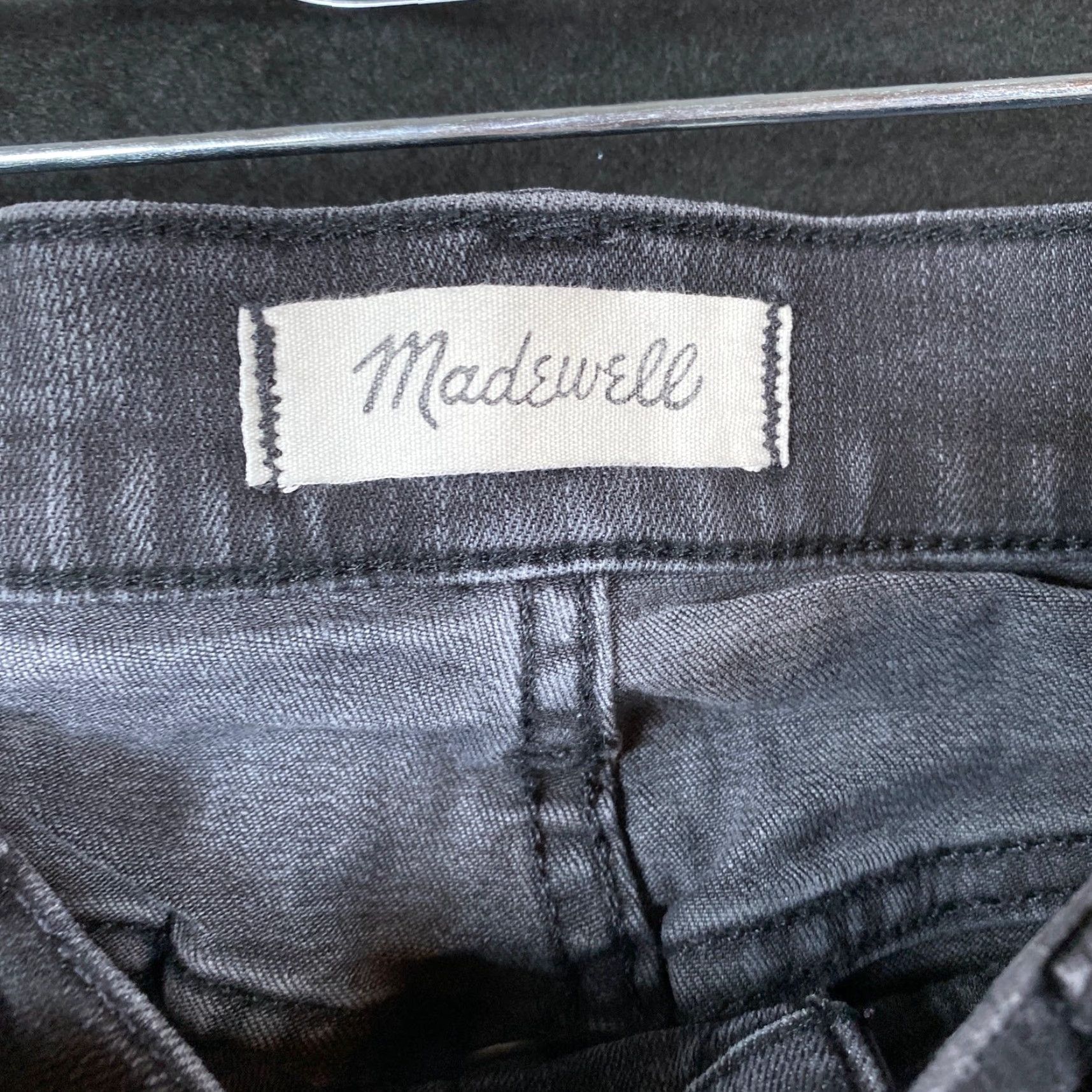 Madewell Madewell Womens Jeans Black Denim 9" High Rise Skinny Button Fly Stretch 25P Size 42" / US 20 - 5 Thumbnail