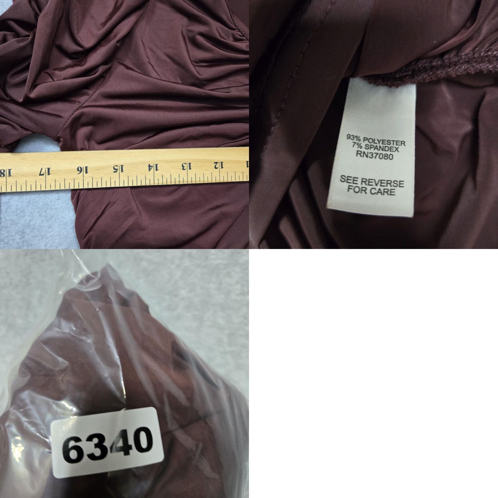 Vintage Cache Top Womens XS Brown Ruched Long Sleeve V Neck Stretch Blouse Dressy New Size XS / US 0-2 / IT 36-38 - 9 Thumbnail