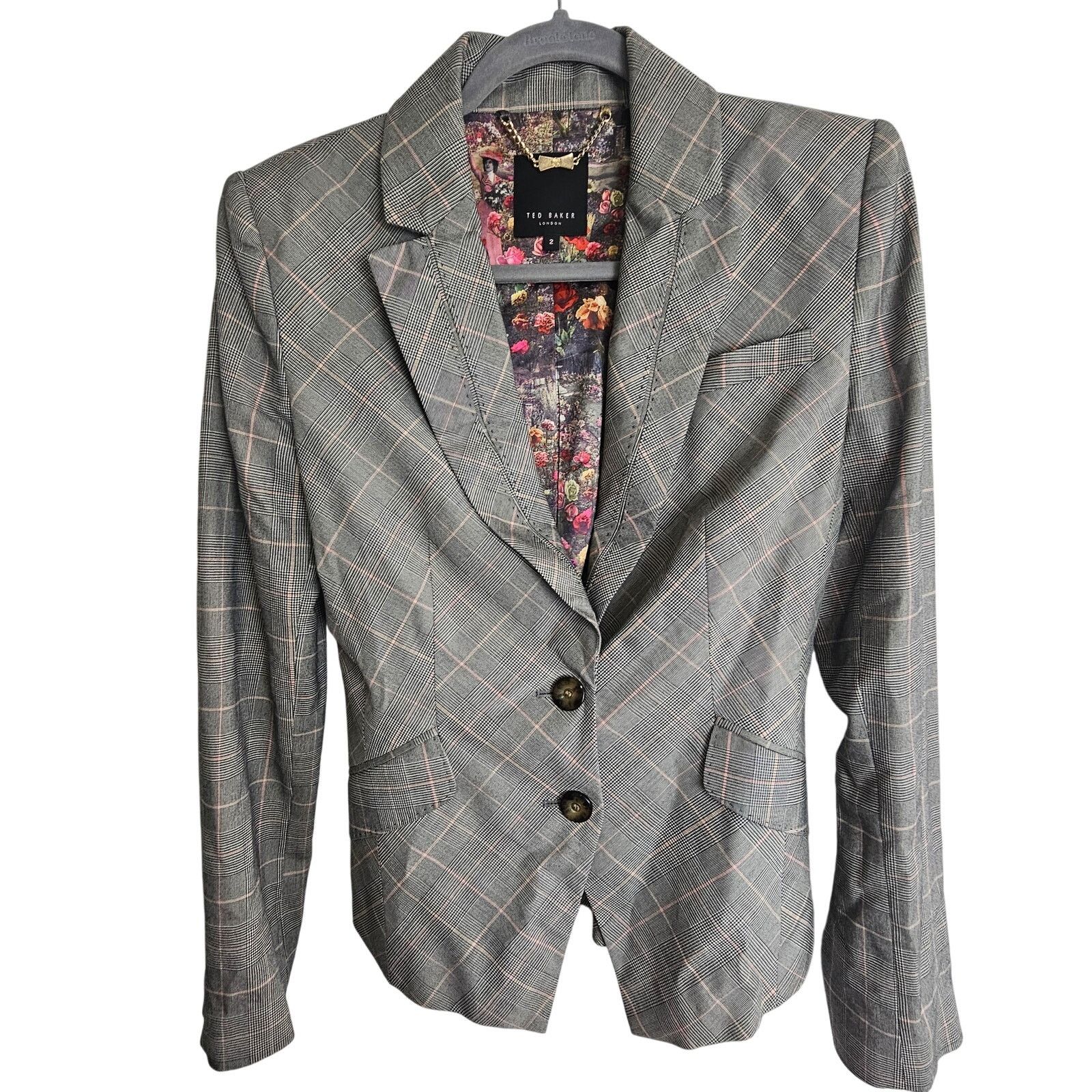 Ted Baker Ted Baker Womens Plaid Blazer Sz 2 Light Academia Preppy Size XS / US 0-2 / IT 36-38 - 1 Thumbnail