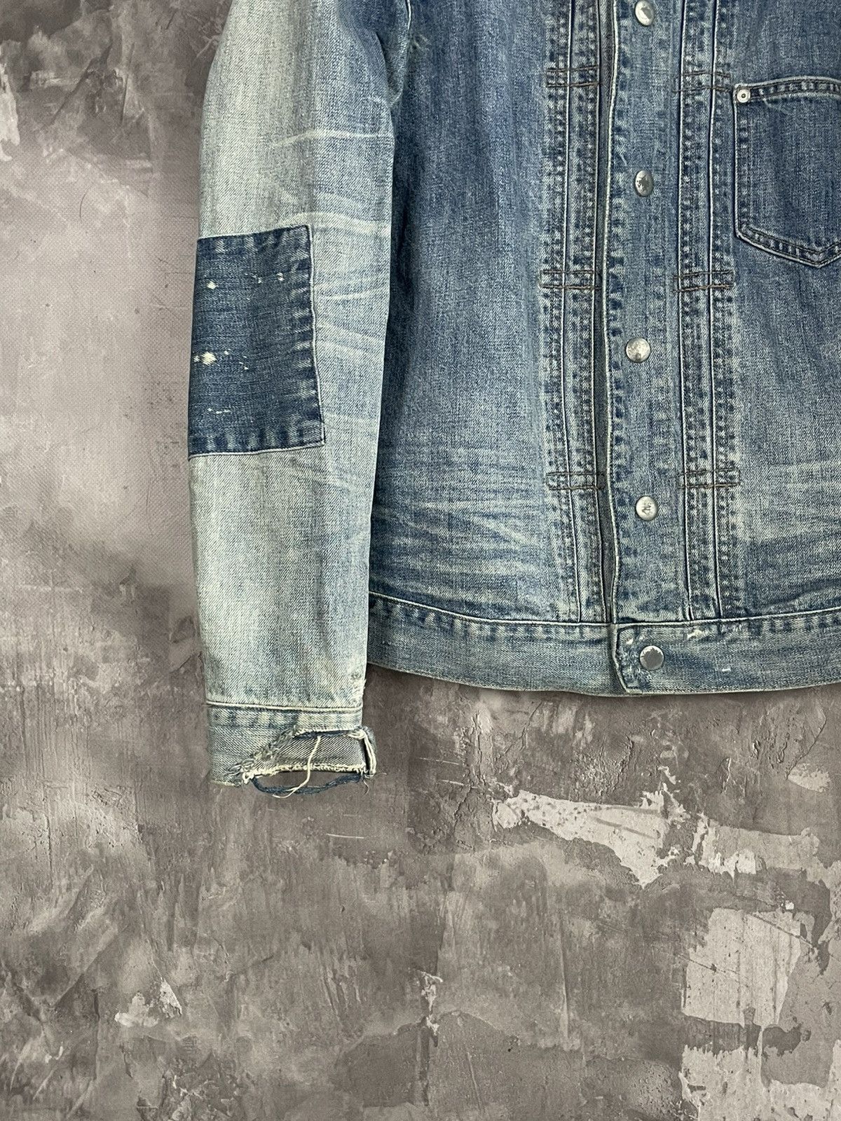 Allsaints × Japanese Brand Allsaints Distressed Denim Y2K Vibe Glamour Jacket Size US M / EU 48-50 / 2 - 5 Thumbnail