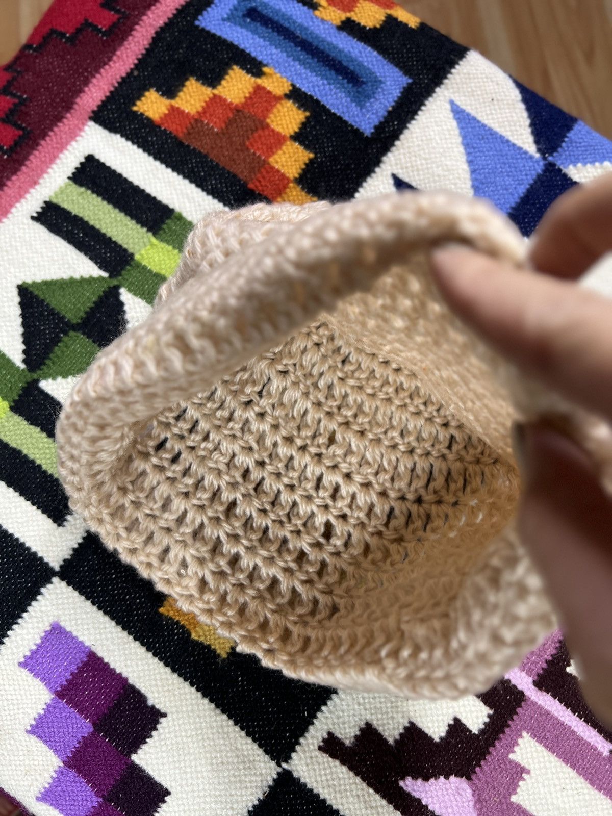 Japanese Brand Beanie Hat Cream Cable Knit SIZE 56-58 CM Size ONE SIZE - 6 Thumbnail