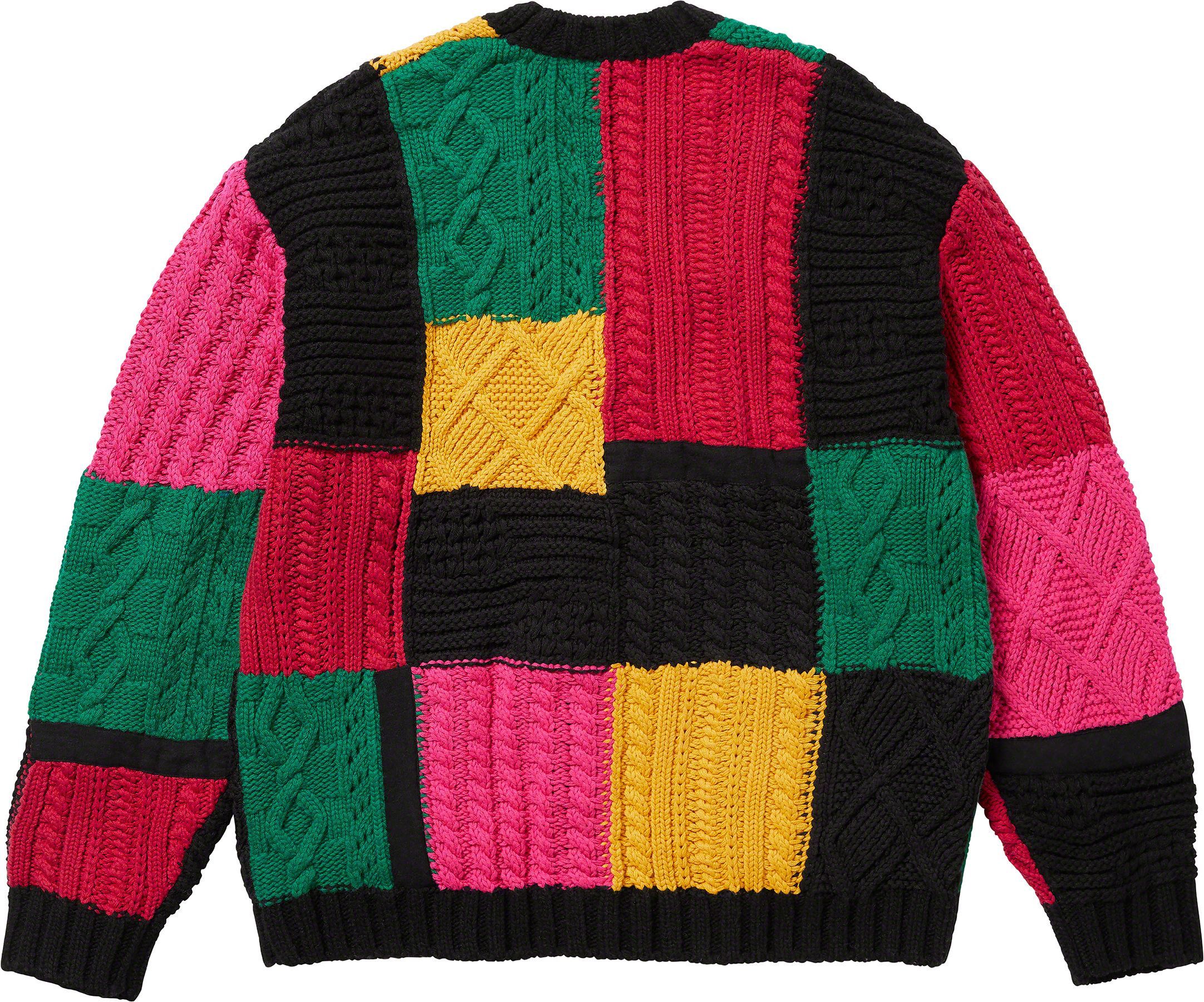Supreme Supreme Patchwork Cable Knit Cardigan 'Black' Size US L / EU 52-54 / 3 - 2 Thumbnail