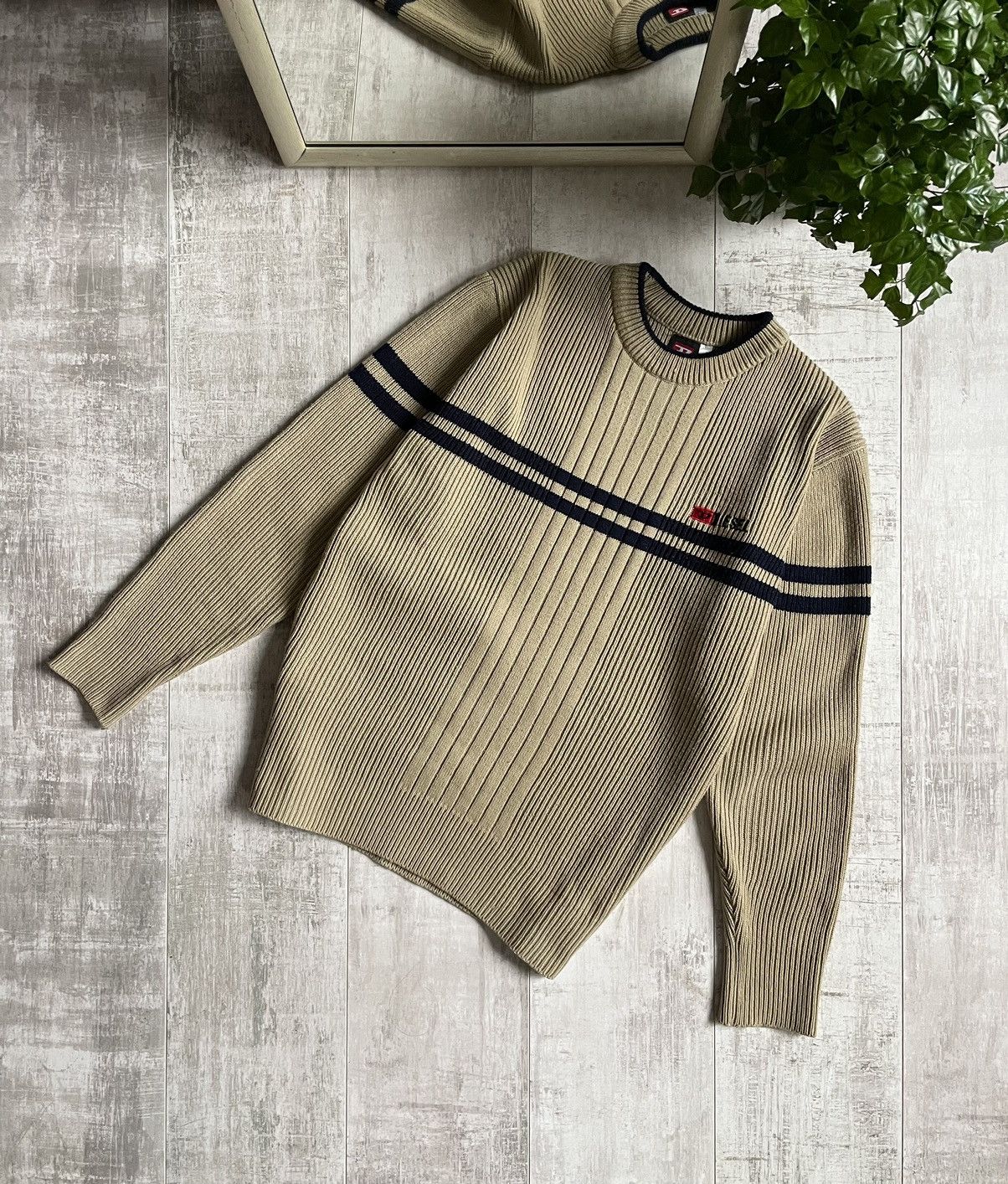 Diesel × Japanese Brand × Vintage Diesel Vintage 90’s Distressed Knitwear Y2K Sweater Size US XL / EU 56 / 4 - 1 Thumbnail