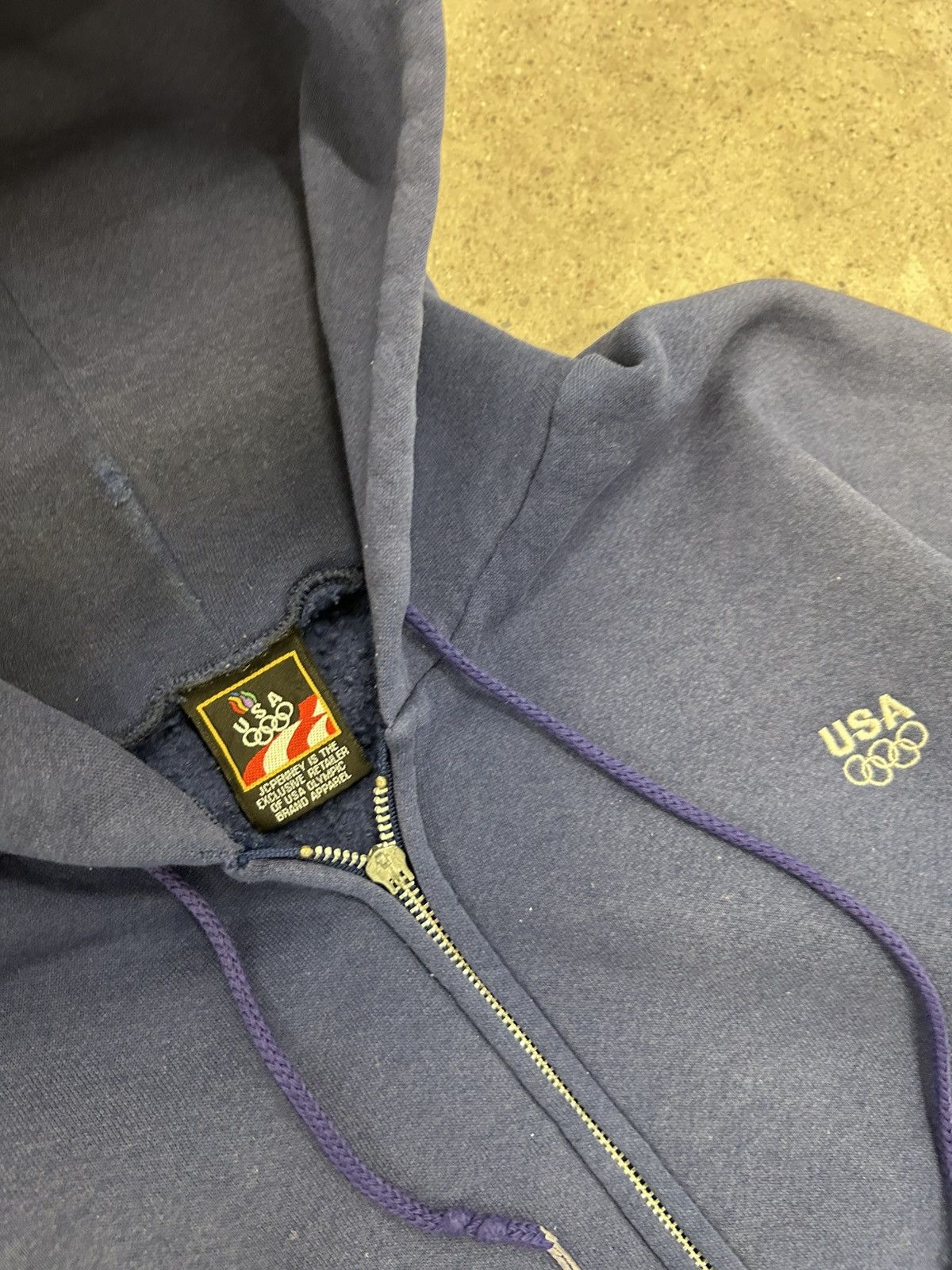 USA Olympics Vintage 90s USA Olympics Sun faded zip up hoodie size xxarge Size US XXL / EU 58 / 5 - 4 Thumbnail