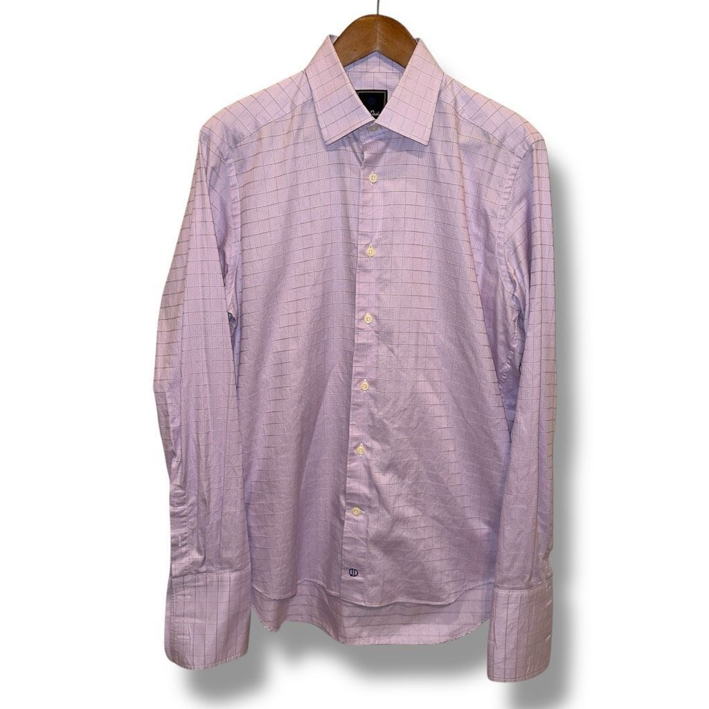 slim fit dress slacks Blue & Green Fine Check Dress Shirt main image 1
