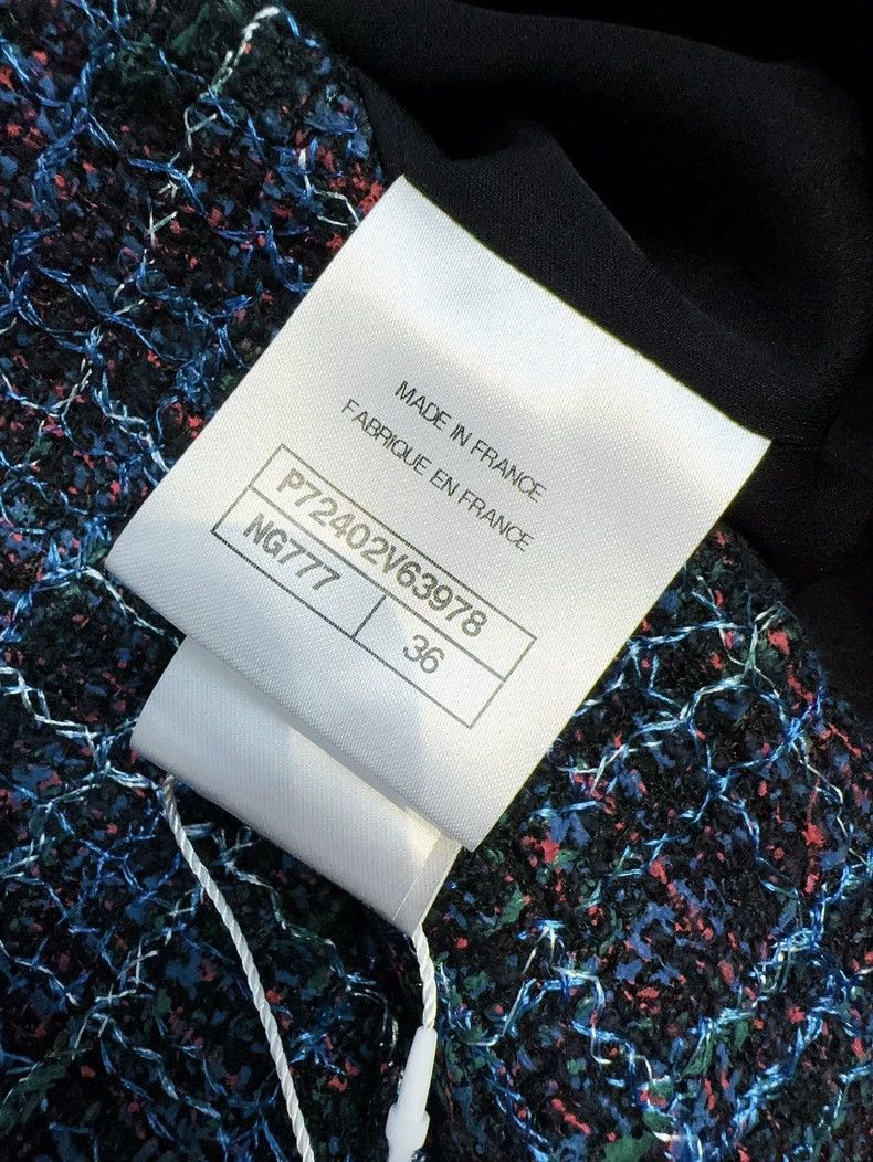 Chanel Chanel 22S Blue Tweed Check Mid-Length Coat Size M / US 6-8 / IT 42-44 - 6 Thumbnail