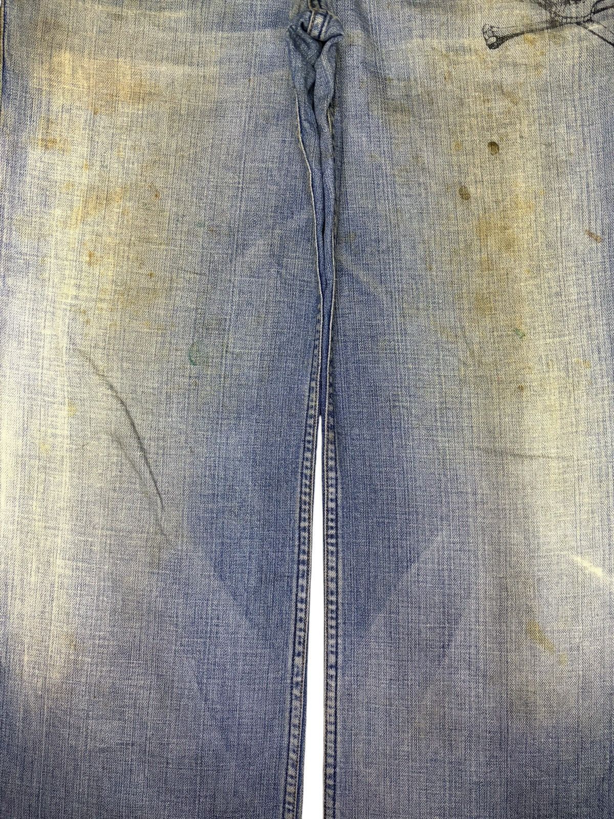 Junya Watanabe Vintage Japanese Brand Punk Skull Printed Baggy Jeans Size US 33 - 3 Thumbnail