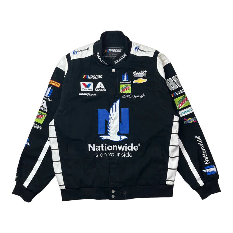 image of Vintage Nationwide Dale Jr Nascar Jacket in Black/White, Men's (Size Large)