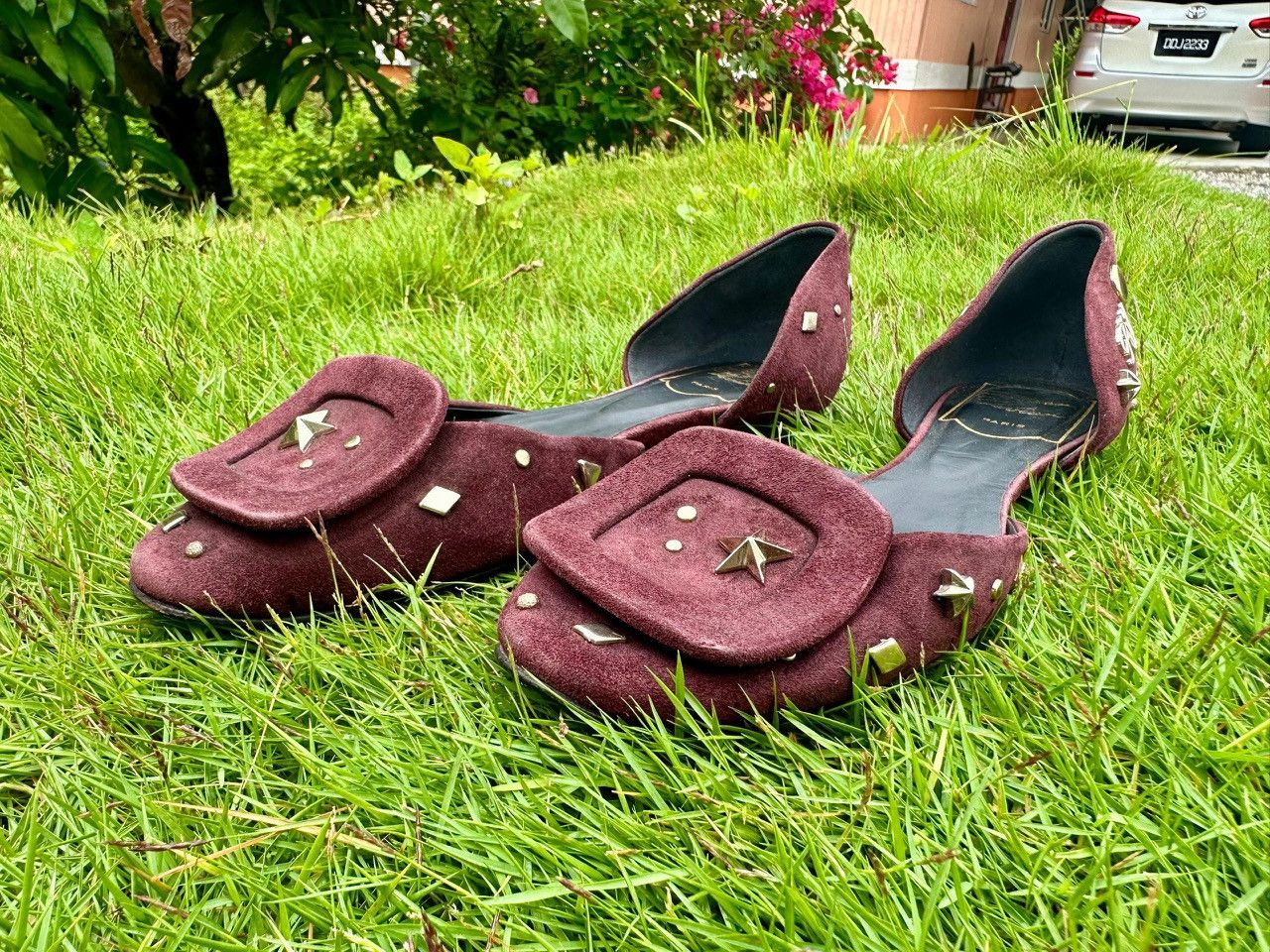 Roger Vivier Roger Vivier Velvet Crystal Embellished D’orsay Ballet Size US 4.5 / IT 34.5 - 2 Thumbnail
