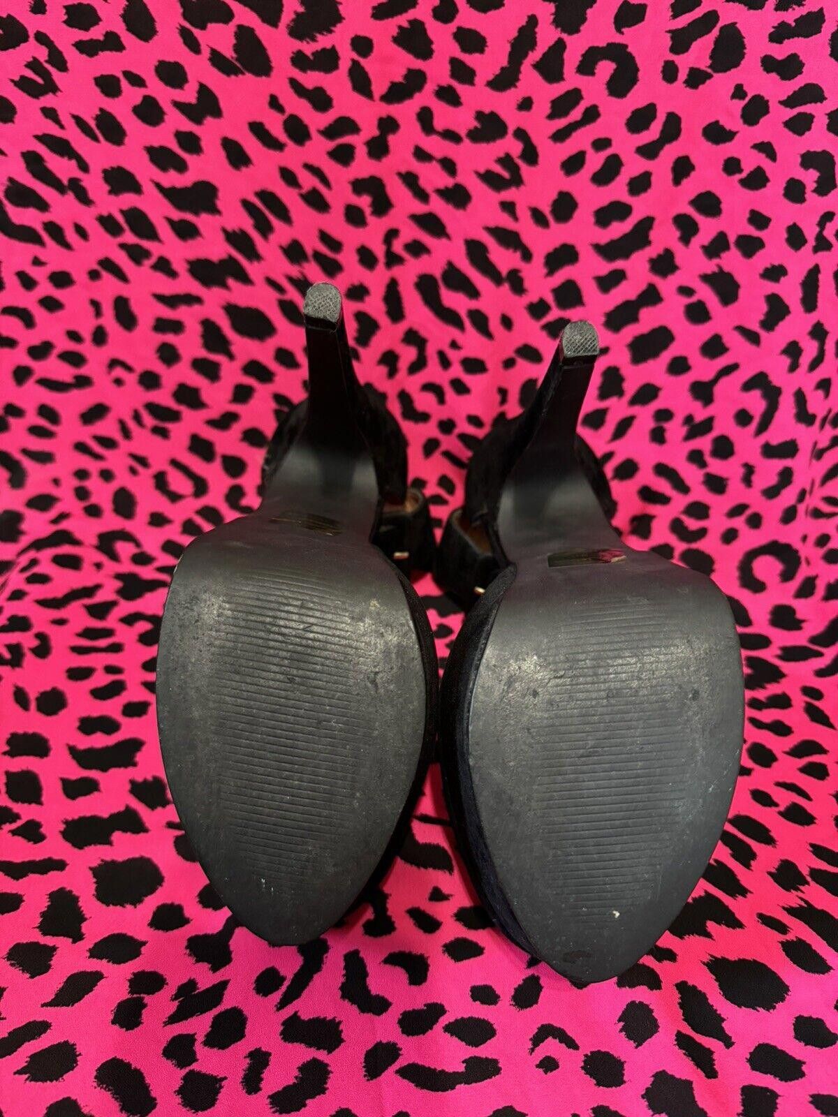 Designer Black Luichiny Suede High Heel Size 7 Size US 7 / IT 37 - 4 Thumbnail