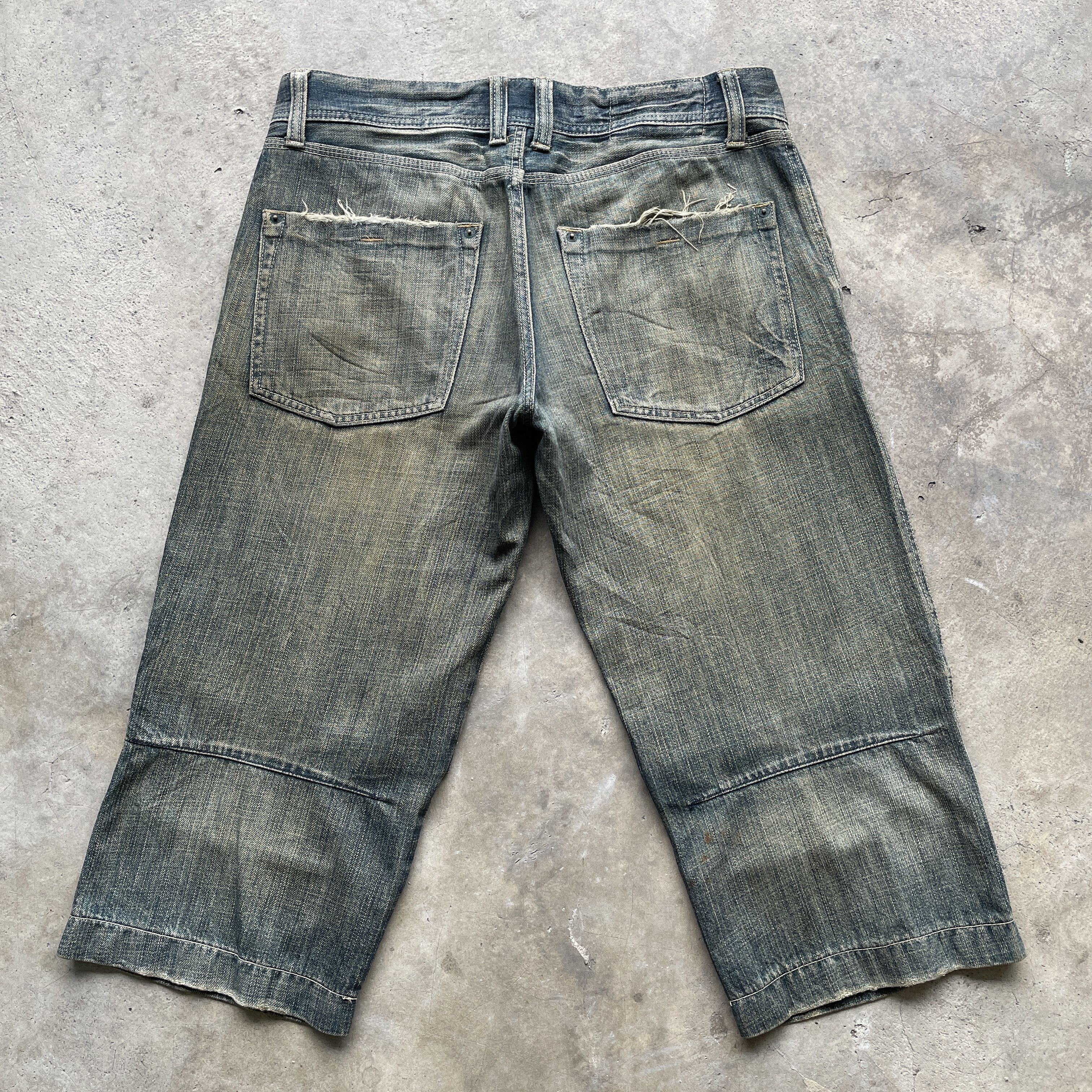 Japanese Brand × Rusty Vintage Japan Rush Hour Rusty Wash Cropped Denim Pants Jeans Size US 34 / EU 50 - 14 Thumbnail