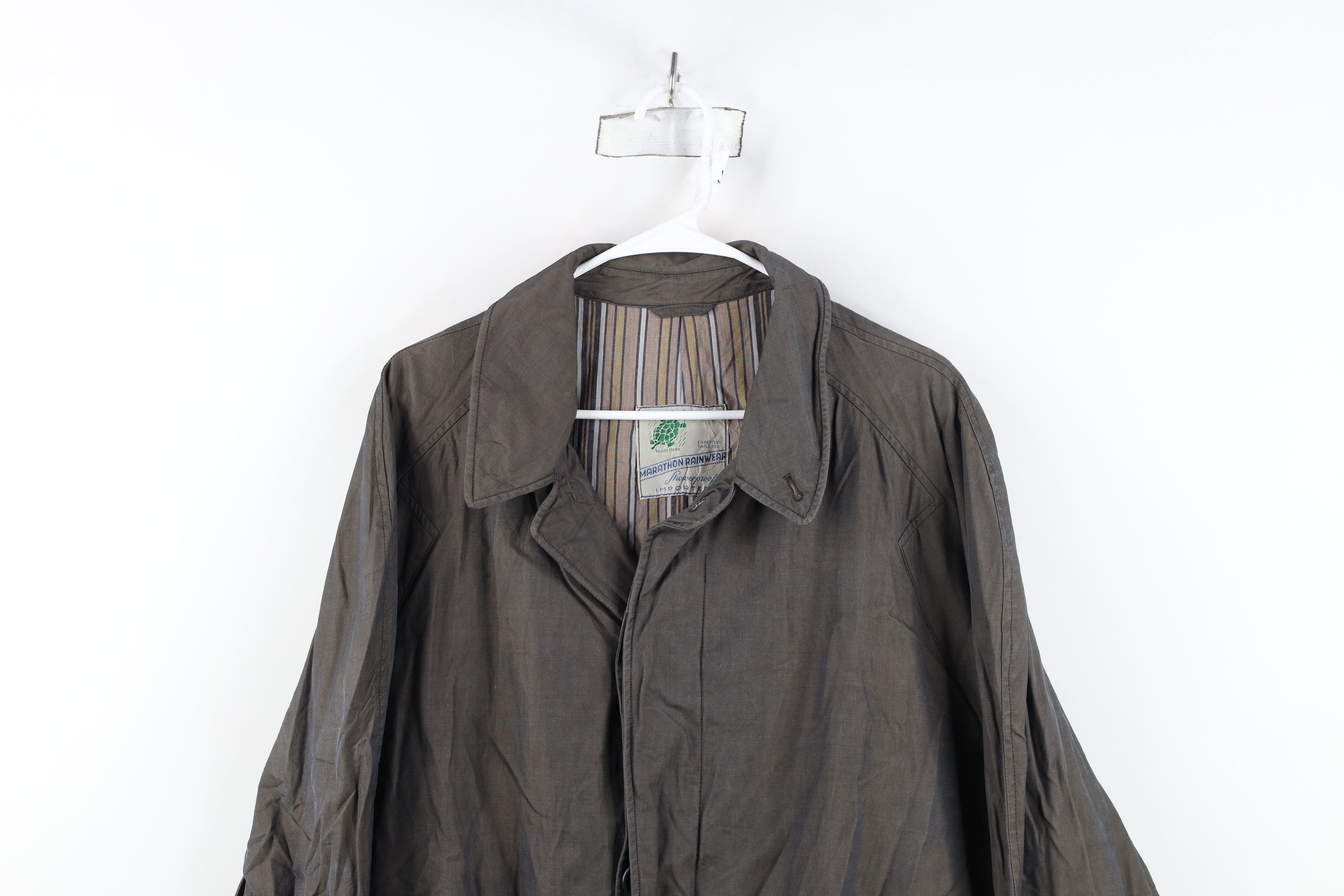 Vintage Vintage 50s 60s Streetwear Trench Coat Rain Jacket Gray USA Size US XXL / EU 58 / 5 - 2 Thumbnail
