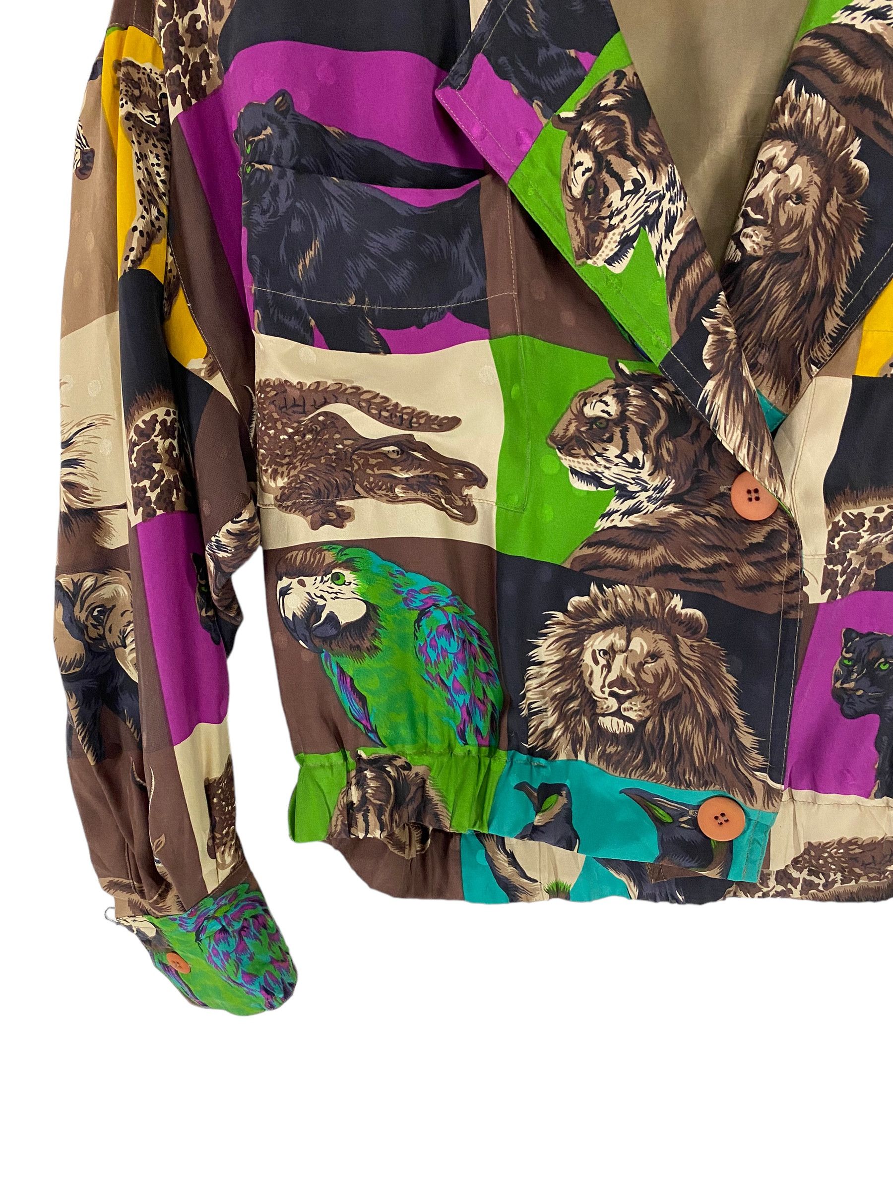 Designer × Japanese Brand Trevira pop art animal print silk bomber jacket Size S / US 4 / IT 40 - 6 Thumbnail