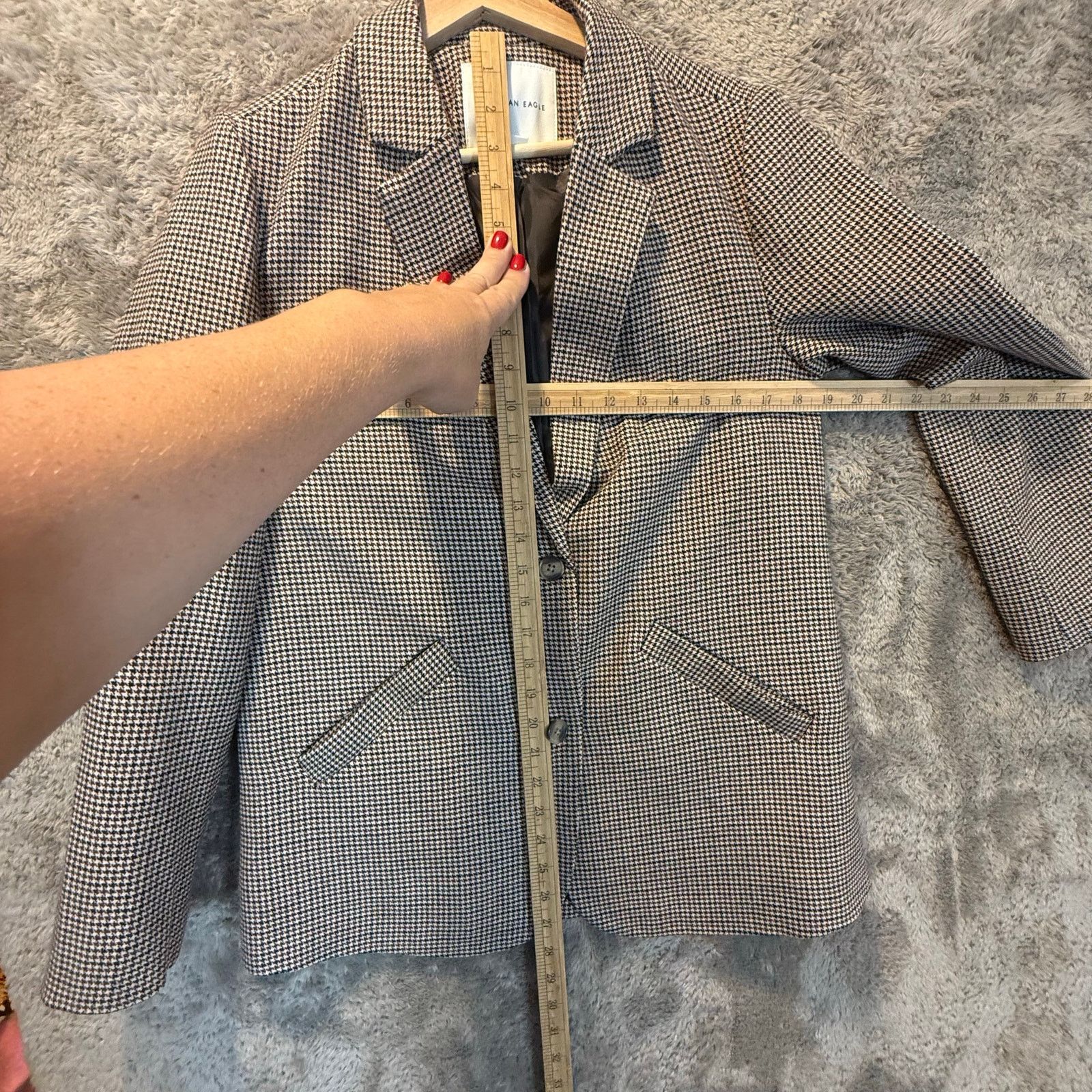 American Eagle Outfitters American Eagle Brown Plaid Houndstooth Academic Blazer S Size S / US 4 / IT 40 - 9 Thumbnail