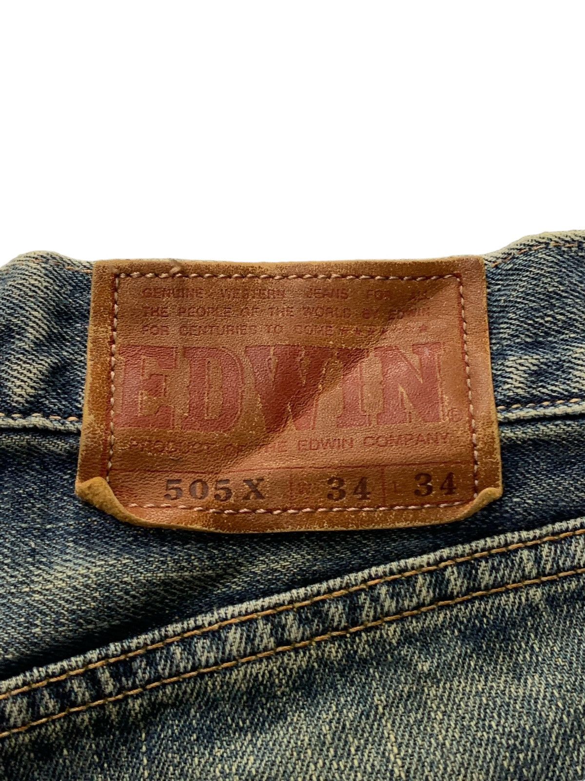Vintage Edwin 505X Mud Wash Baggy Distressed Selvedge Jeans