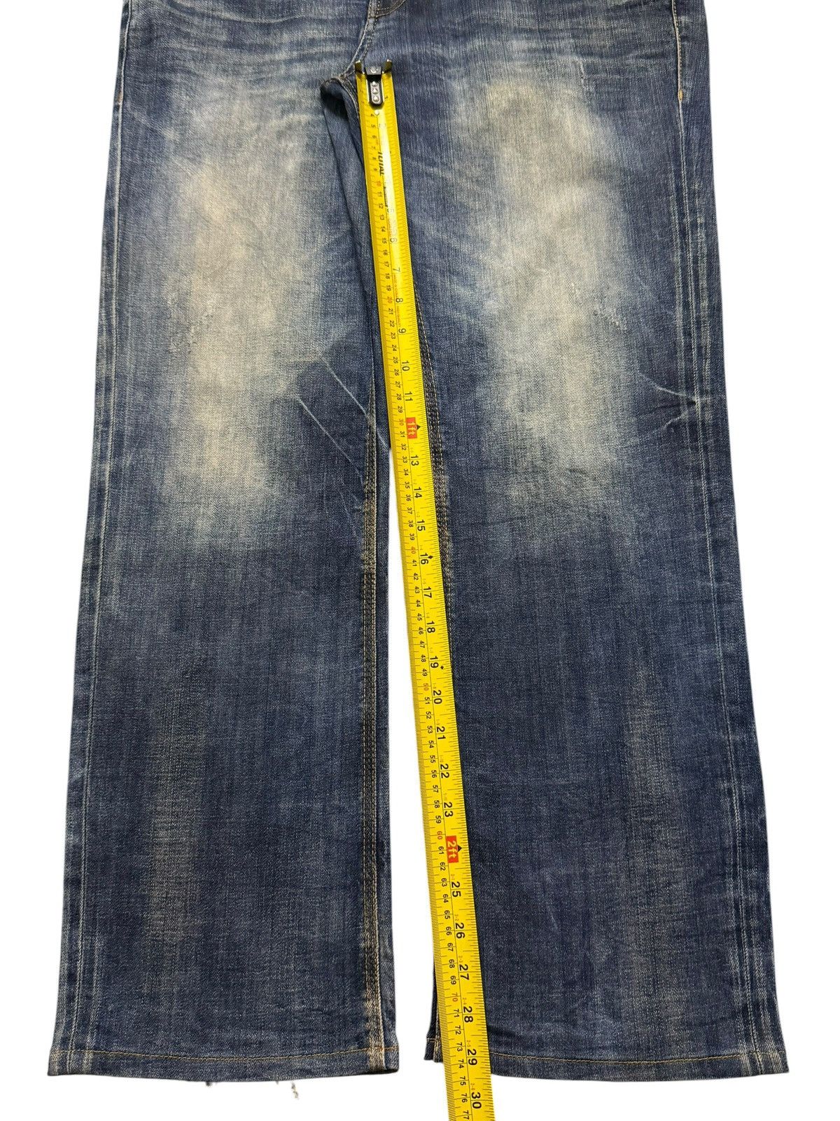Japanese Brand Vintage Y2K Japanese Brand Blue Faded Wash Bleached Wide Leg Size US 35 - 10 Thumbnail