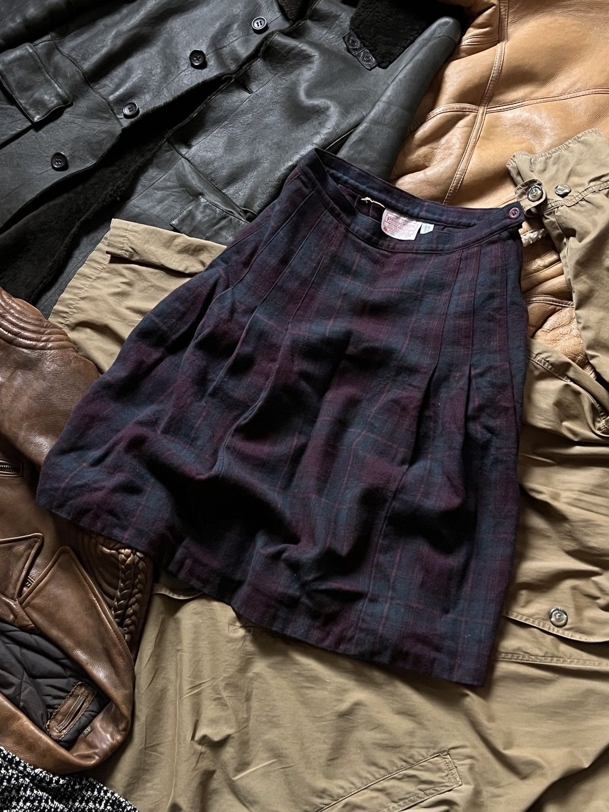 Pendleton Vintage 80s Pendleton 100% Wool Midi Skirt Made In USA Size 28" / US 6 / IT 42 - 1 Thumbnail