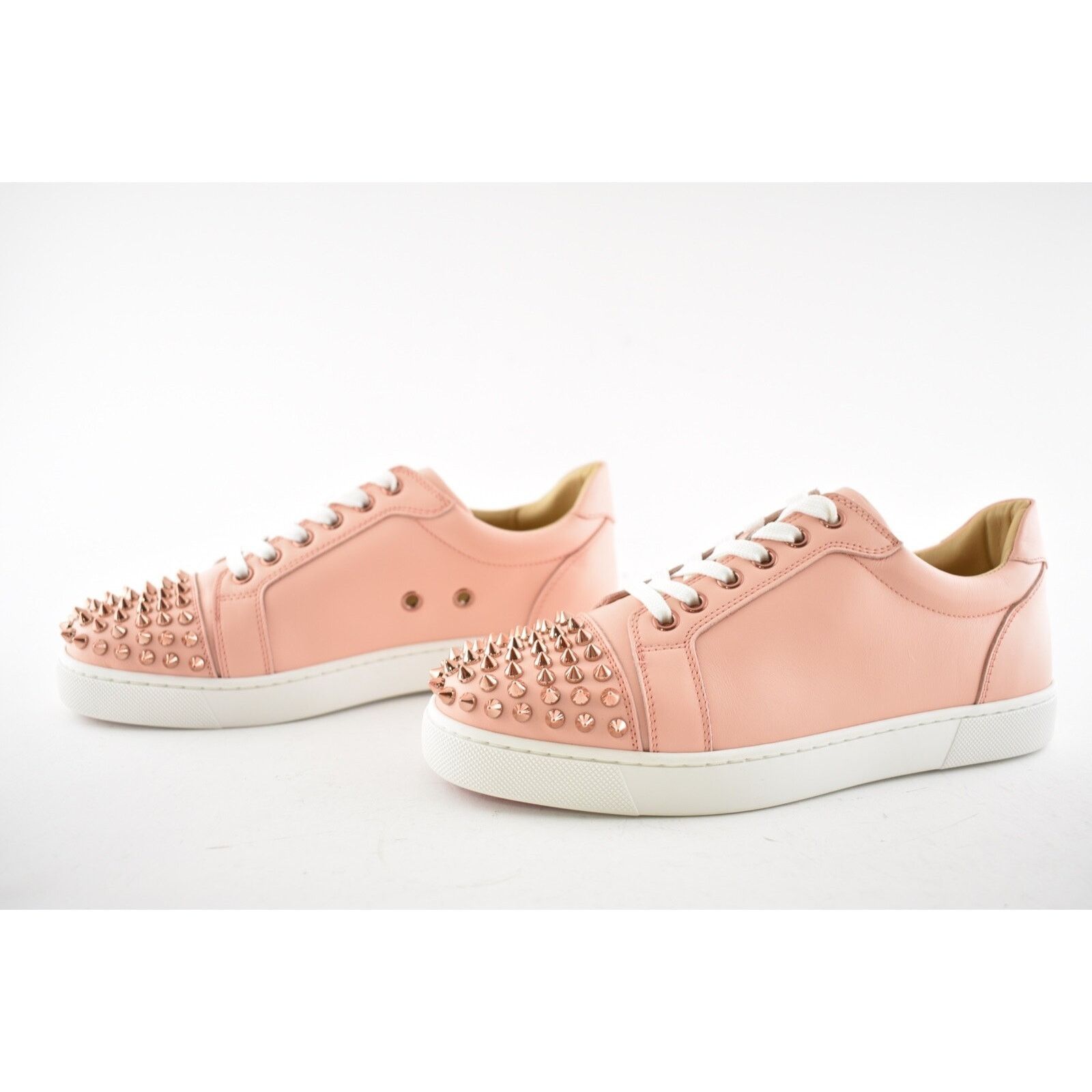 Christian Louboutin Christian Louboutin Vieira Pink Leather Flat Sneakers Size US 4 / IT 34 - 10 Thumbnail