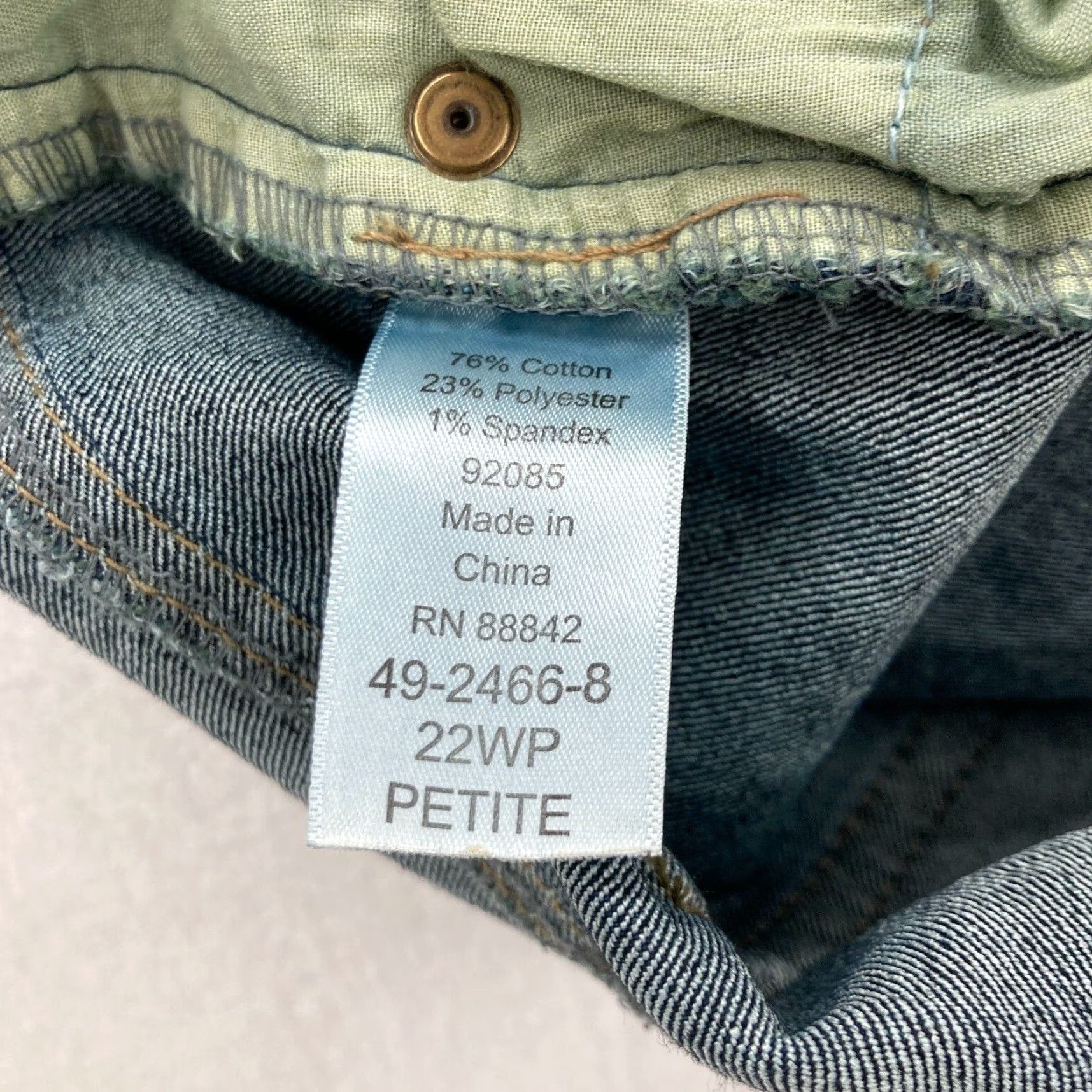 Vintage Woman Within Jeans Womens Size 22 Petite Dark Wash Denim High Rise Straight Jeans Shaft 27 in Blue Womens Jeans Size 40" / US 18 - 5 Thumbnail