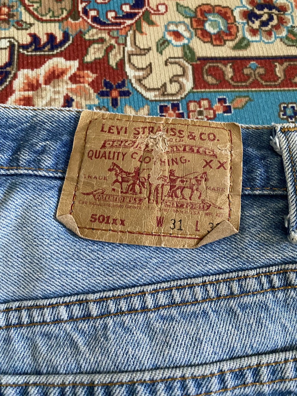 Levi's Vintage Levi’s 501xx Distressed Patchwork Splatter Denim Size US 29 - 15 Thumbnail