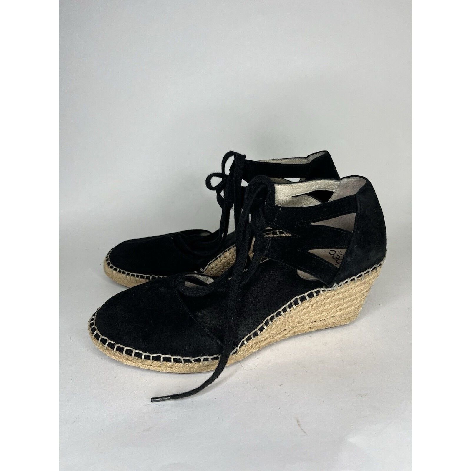 Other Abeo Black Suede Leather Lace Up Espadrilles Wedges Sandals Size US 9 / IT 39 - 11 Thumbnail