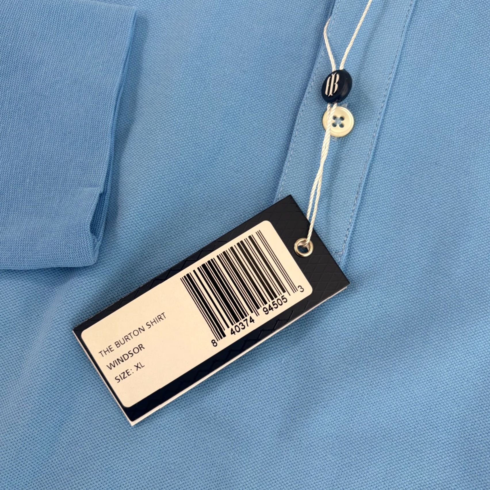Burton Holderness & Bourne The Burton Polo Shirt Men XL Sky Blue Tailored Fit NWT Polo Size US XL / EU 56 / 4 - 3 Thumbnail