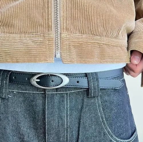 VIBE vintage black american western simple designer oval belt Size ONE SIZE - 4 Thumbnail