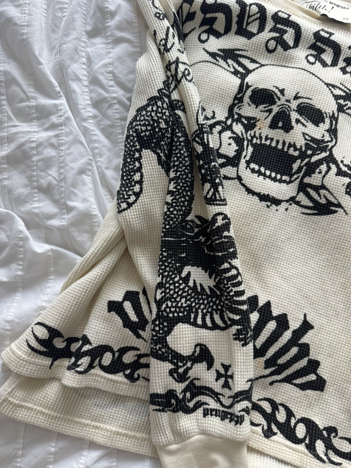 Other Club Prngrphy Tattoo Waffle Knit Long Sleeve Size US XS / EU 42 / 0 - 4 Thumbnail